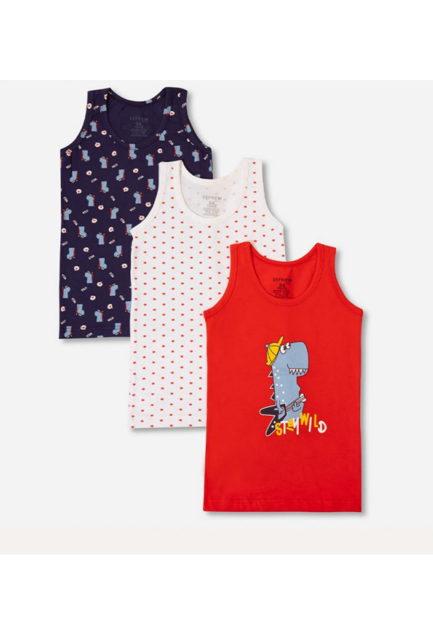 Toptan Erkek Çocuk 3'lü Atlet 3-12Y 1064-DFN-A030-22 - 1064-DFN-A030-22 - Brand: Defne - Kids & Bby Clothes From Peralane Kids Turkey