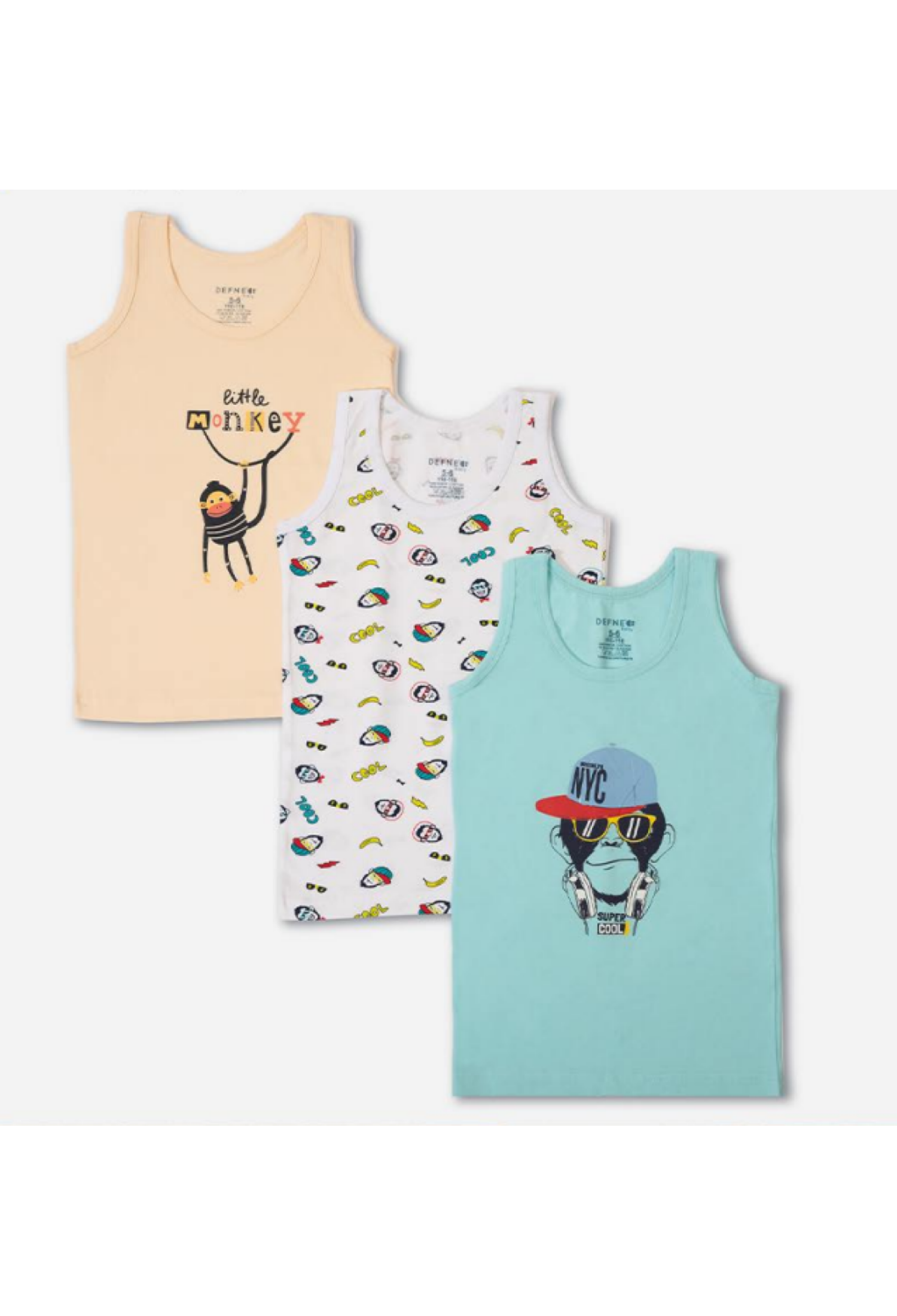 Toptan Erkek Çocuk 3'lü Atlet 3-12Y 1064-DFN-A031-22 - 1064-DFN-A031-22 - Brand: Defne - Kids & Bby Clothes From Peralane Kids Turkey