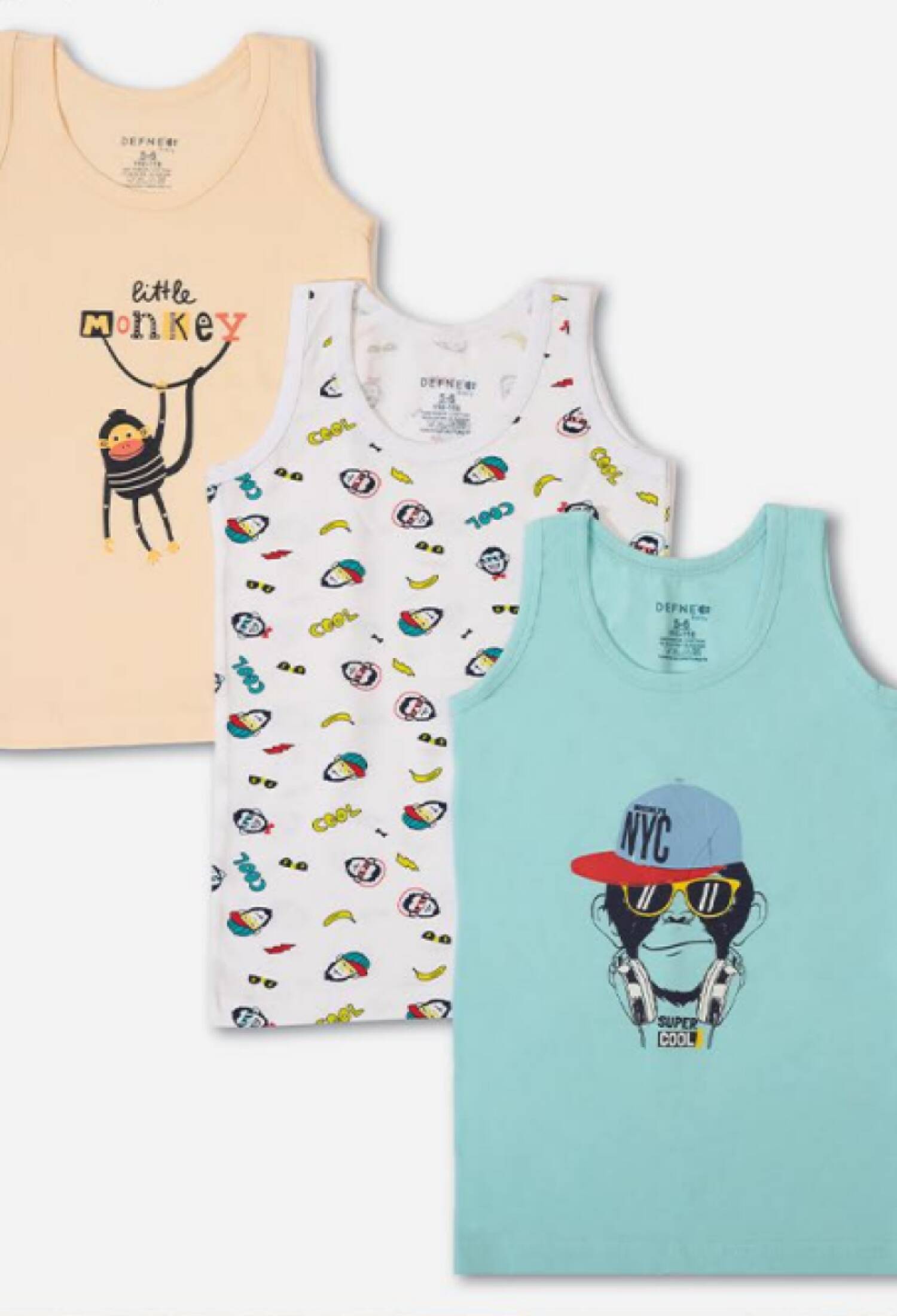 Toptan Erkek Çocuk 3'lü Atlet 3-12Y 1064-DFN-A031-22 - 1064-DFN-A031-22 - Brand: Defne - Kids & Bby Clothes From Peralane Kids Turkey