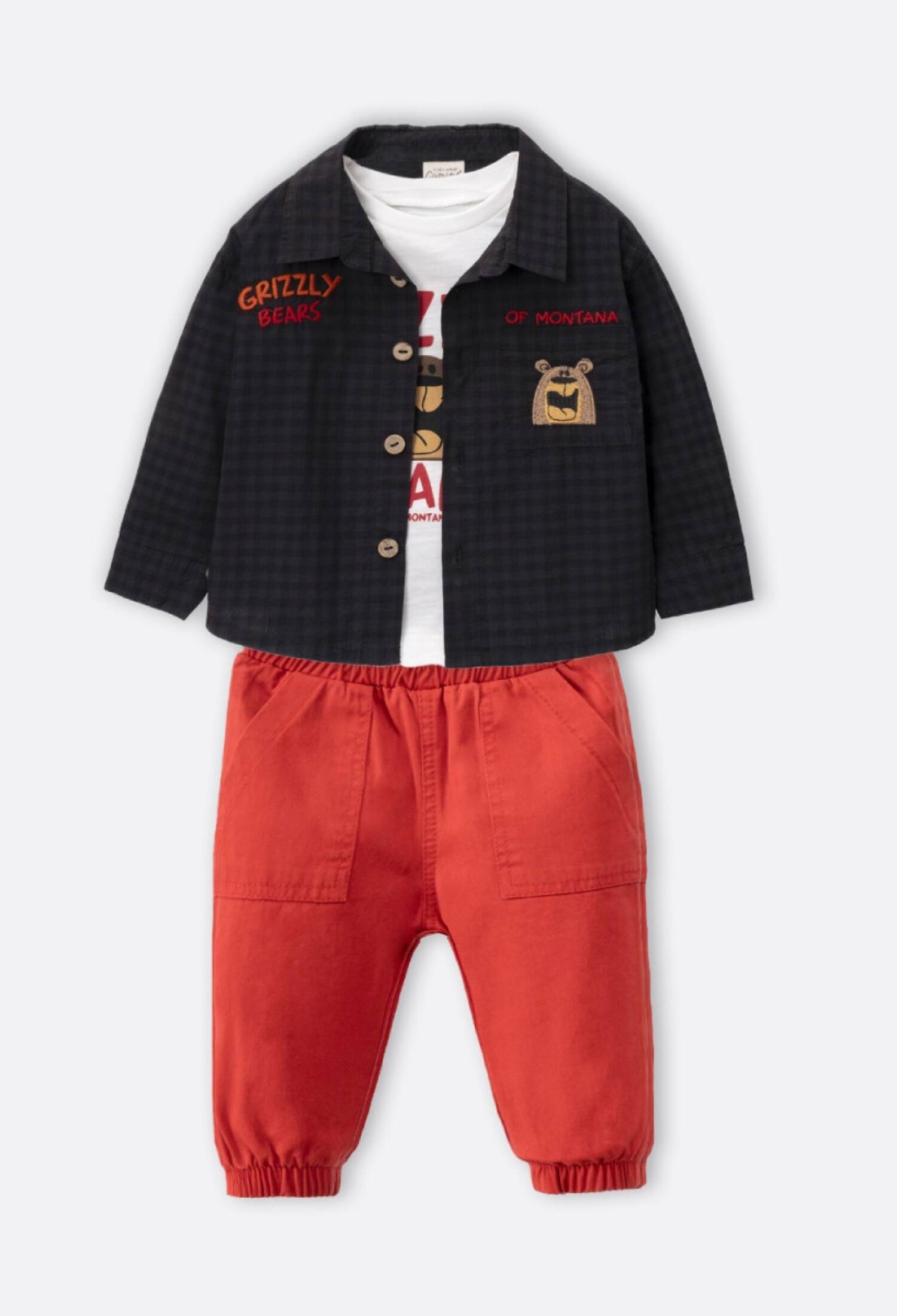 Toptan Erkek Çocuk 3'lü Ceket Pantolon ve Body Takım 9-24M 1014-CMN3553 - 1014-CMN3553 - Brand: Cumino - Kids & Bby Clothes From Peralane Kids Turkey