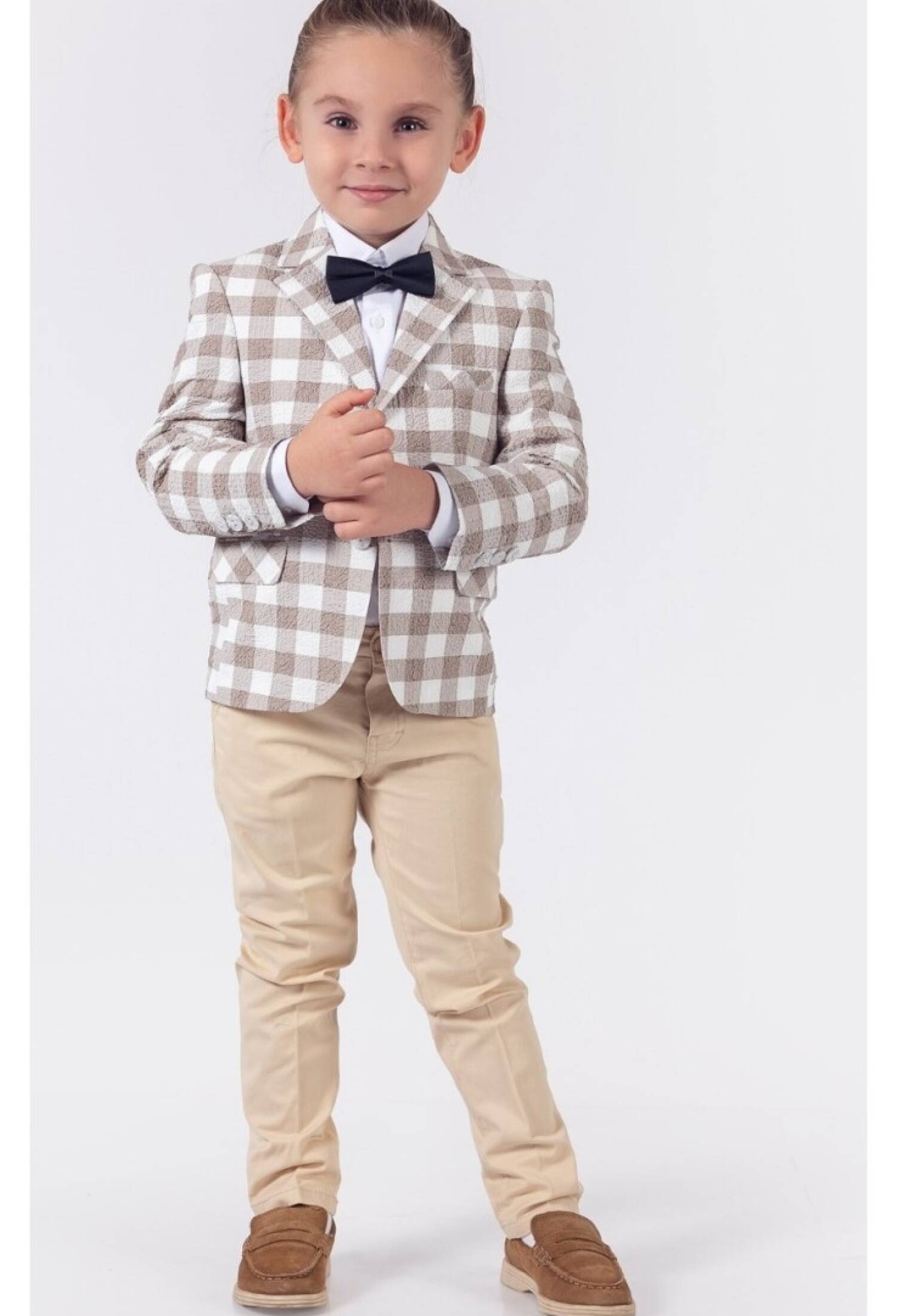 Toptan Erkek Çocuk 4'lü Gömlek Ceket Pantolon ve Papyon Takım 1-4Y 1015-9808 - 1015-9808 - Brand: Lemon - Kids & Bby Clothes From Peralane Kids Turkey