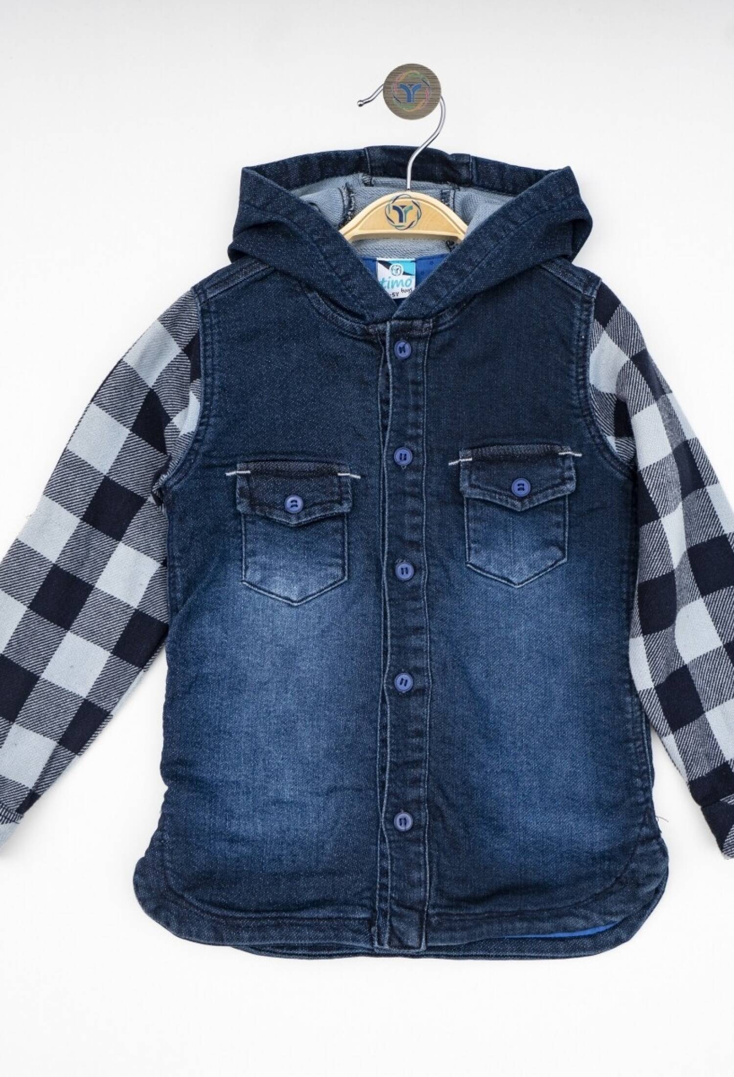 Toptan Erkek Çocuk Kapüşonlu Kot Erkek Gömlek 6-9Y 1018-101308913 - 1018-101308913 - Brand: Timo - Kids & Bby Clothes From Peralane Kids Turkey