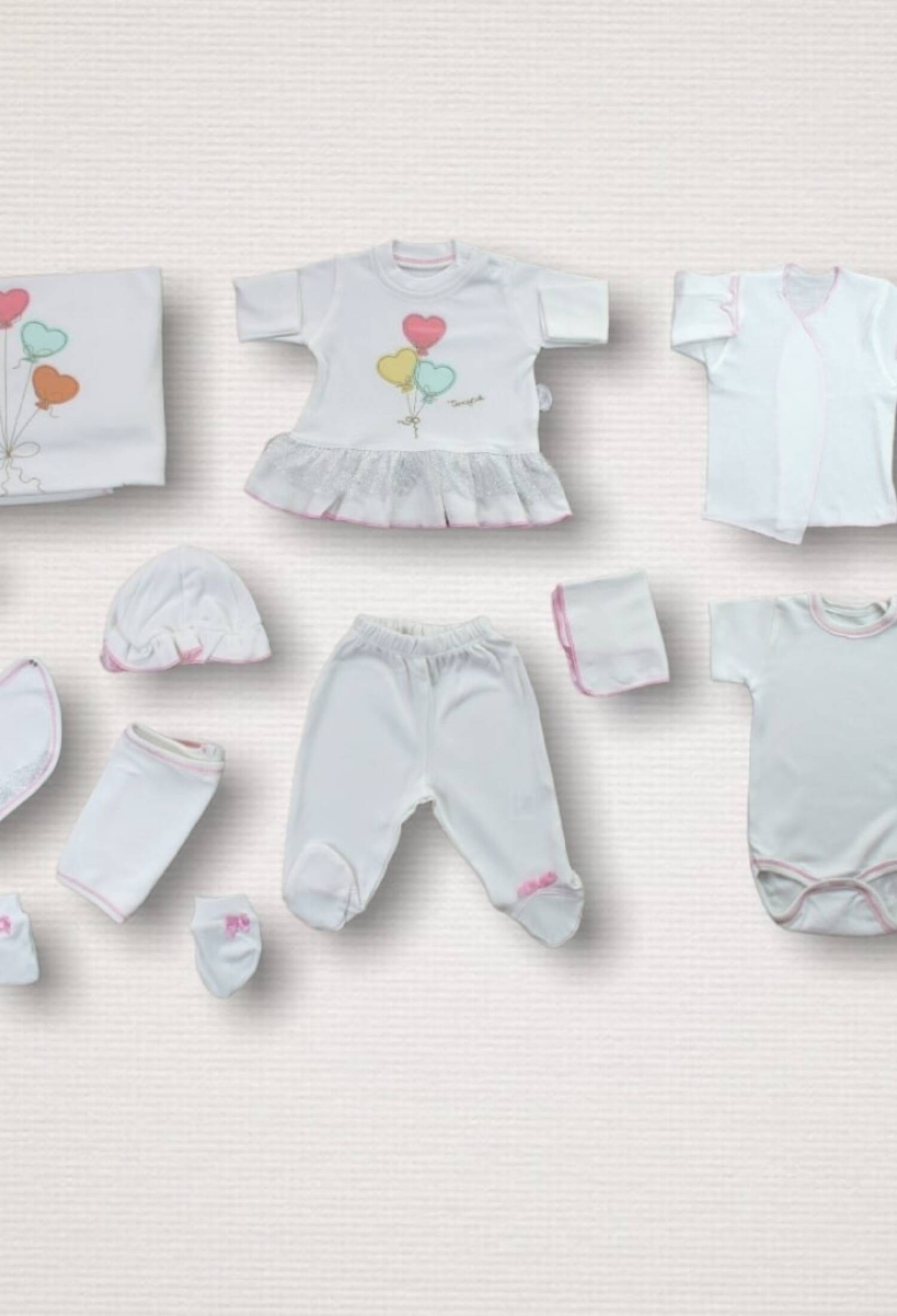 Toptan Kız Bebek 10'lu Yenidoğan Hastane Çıkışı Takım 0-3M 1074-15283 - 1074-15283 - Brand: Tomuycuk - Kids & Bby Clothes From Peralane Kids Turkey