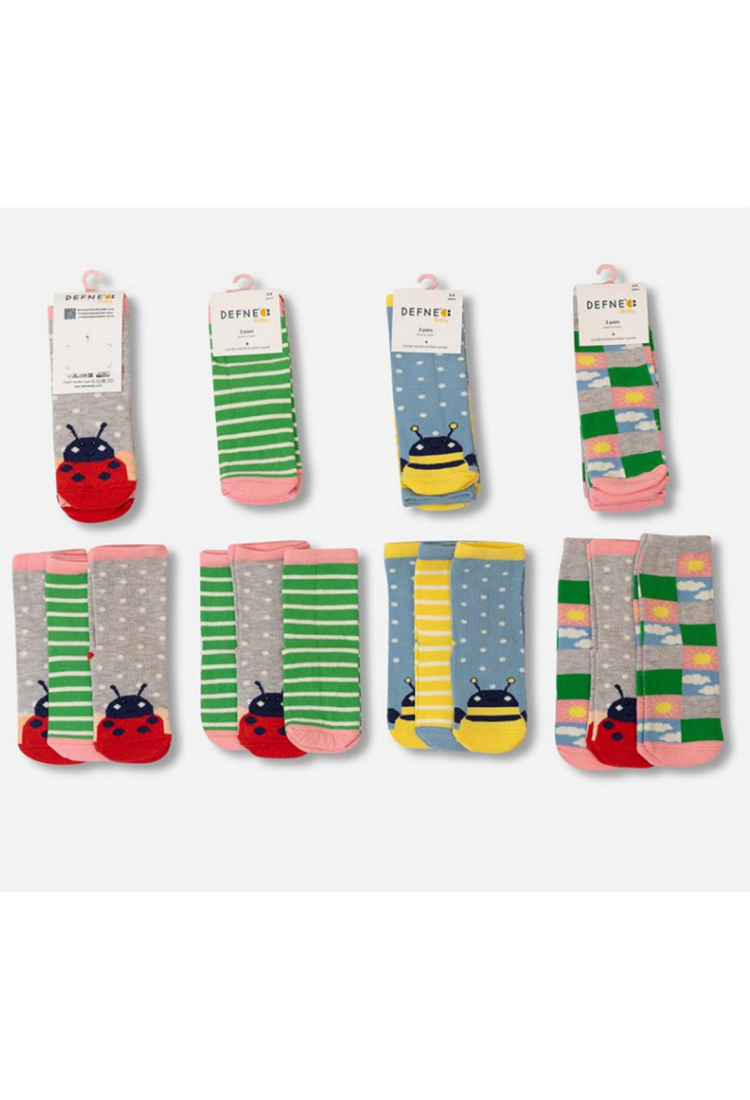 Toptan Kız Bebek 24 Çift Çorap 1064-DFN3-K017-22(18-24) - 1064-DFN3-K017-22(18-24) - Brand: Defne - Kids & Bby Clothes From Peralane Kids Turkey