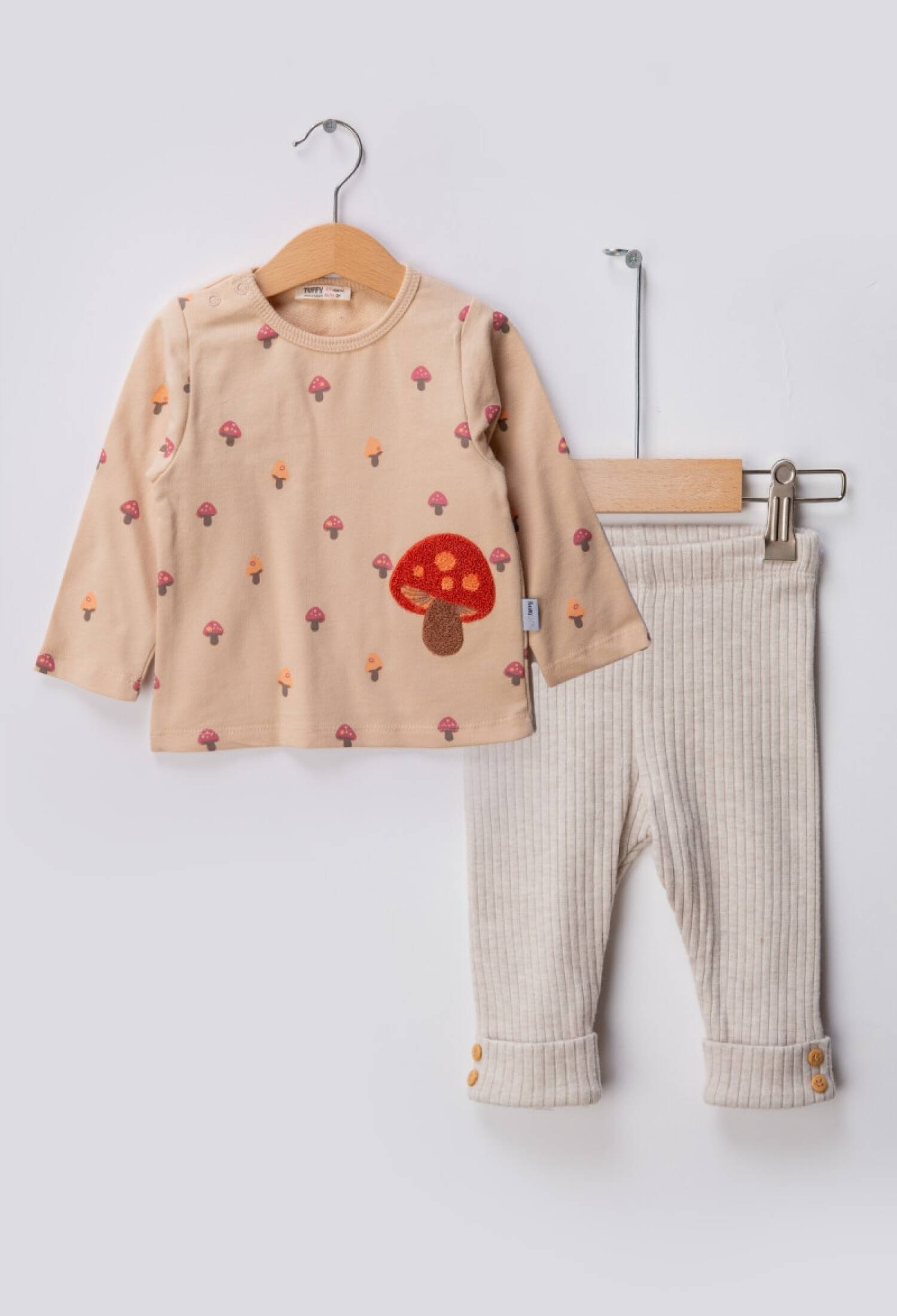 Toptan Kız Bebek 2'li Desenli Eşofman Takımı 6-18M 1099-01002 - 1099-01002 - Brand: Tuffy - Kids & Bby Clothes From Peralane Kids Turkey