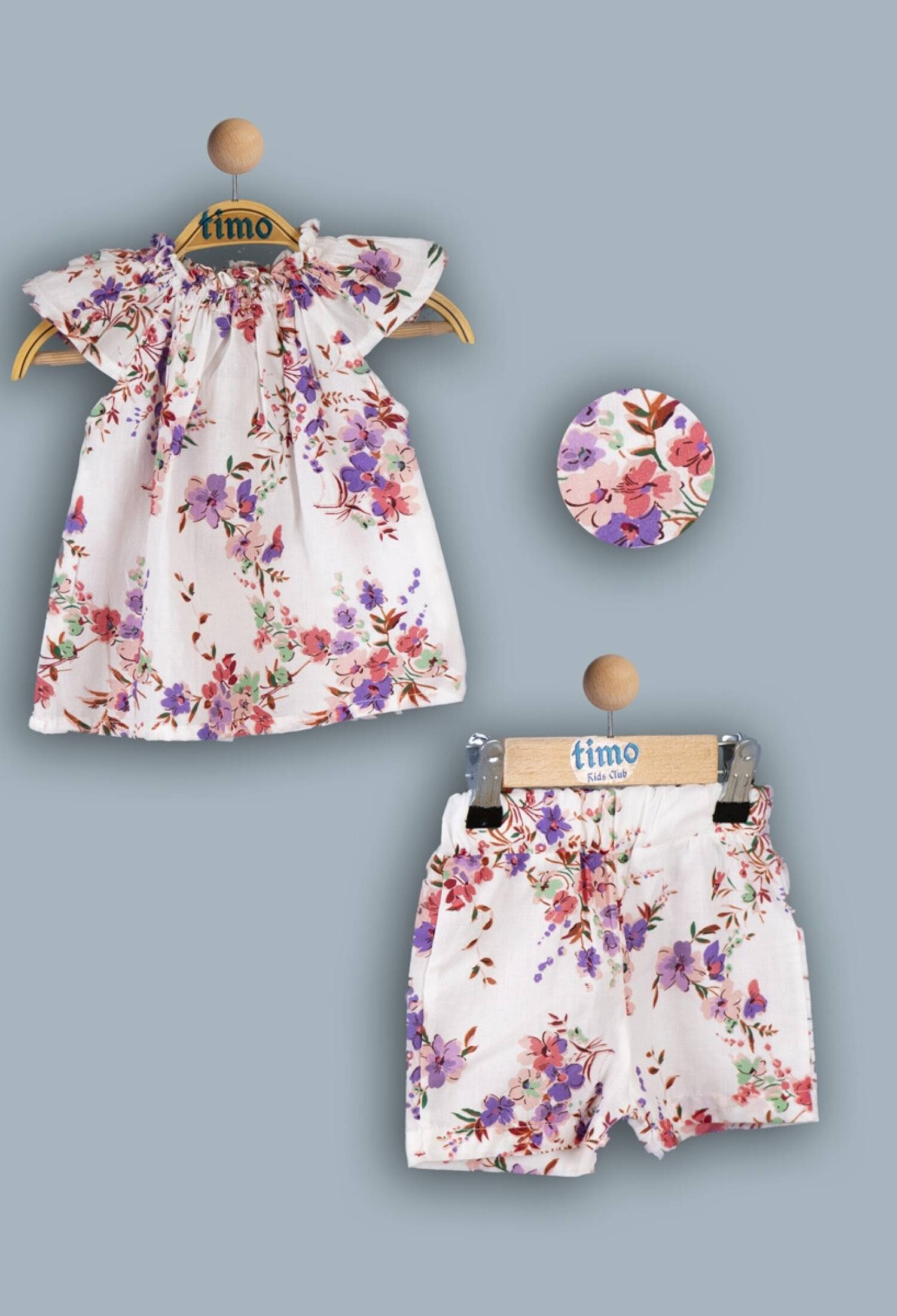 Toptan Kız Bebek 2'li Elbise be Şort Takımı 6-24M 1018-TK4DT082241891 - 1018-TK4DT082241891 - Brand: Timo - Kids & Bby Clothes From Peralane Kids Turkey