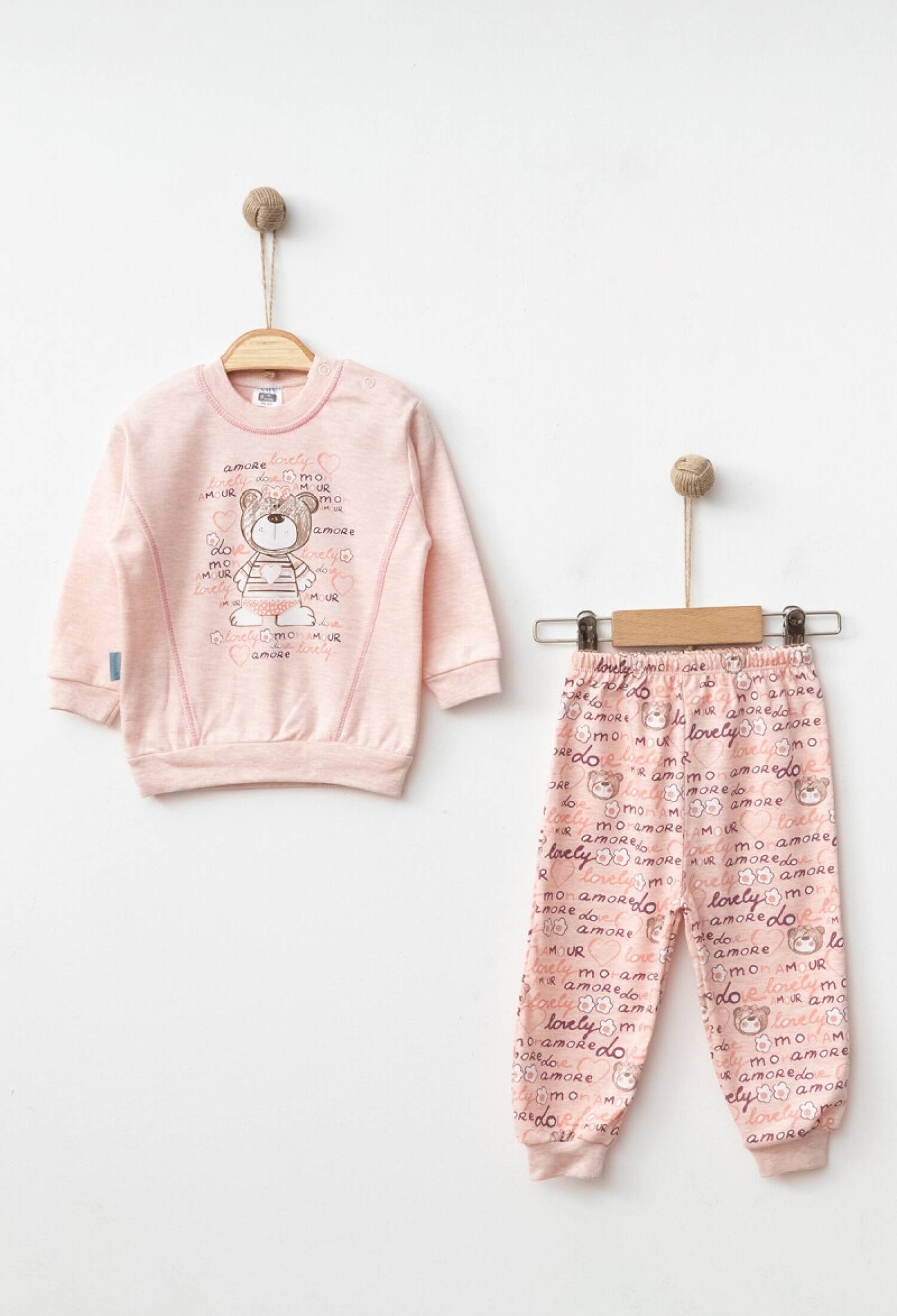 Toptan Kız Bebek 2'li Pijama Takımı 9-18M 2017-1829 - 2017-1829 - Brand: Hoppidik - Kids & Bby Clothes From Peralane Kids Turkey