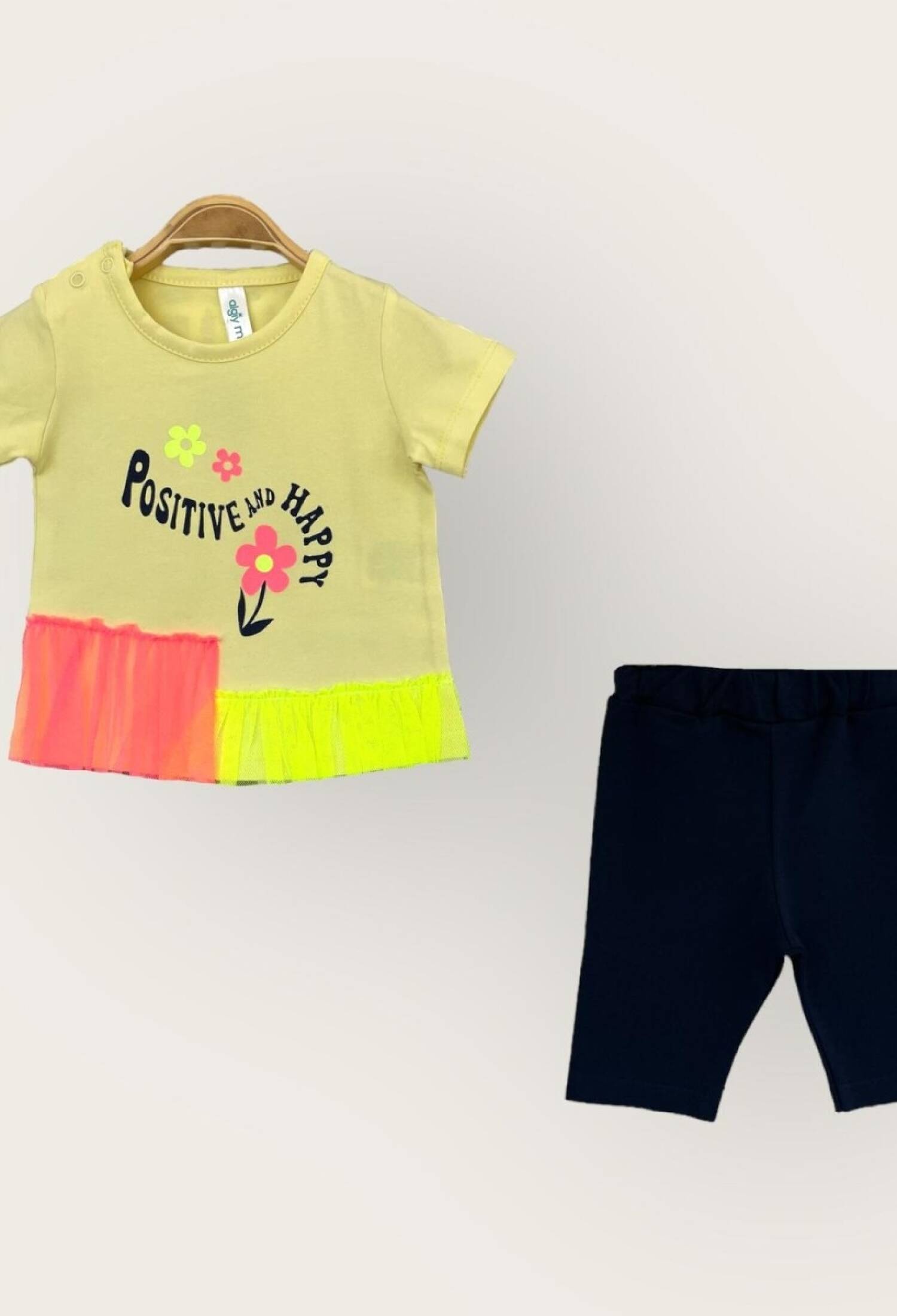 Toptan Kız Bebek 2'li Tişört ve Kapri Takımı 6-18M 2047-3500TK - 2047-3500TK - Brand: Algiy Mini - Kids & Bby Clothes From Peralane Kids Turkey