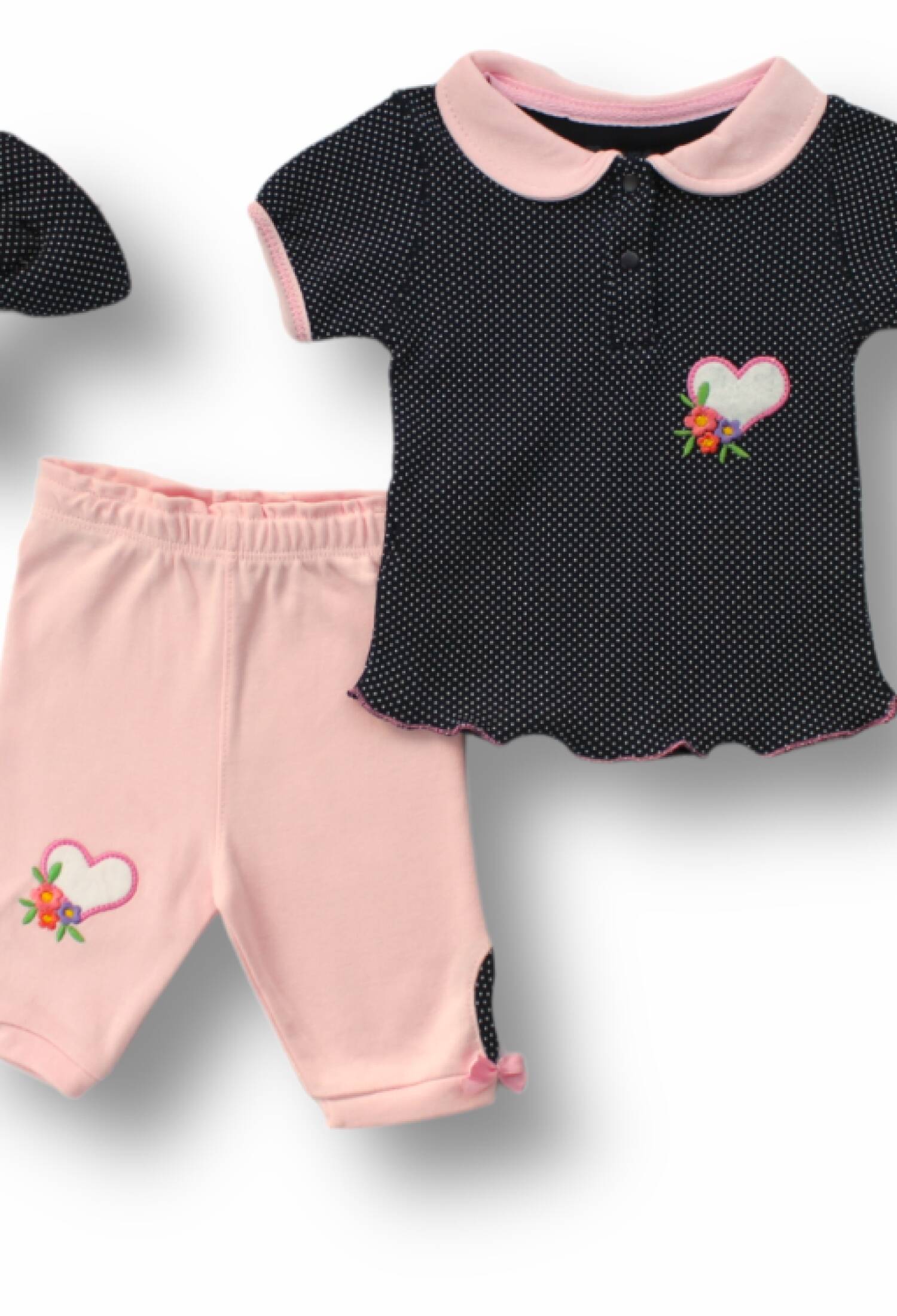 Toptan Kız Bebek 3'lü Tişört, Pantolon ve Toka Takım 1-12M 1074-75515 - 1074-75515 - Brand: Tomuycuk - Kids & Bby Clothes From Peralane Kids Turkey