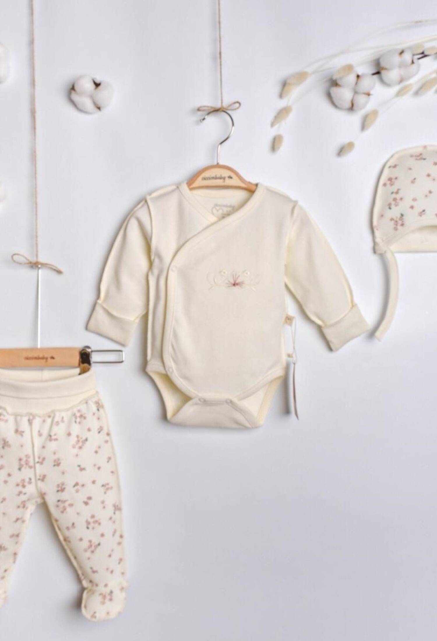 Toptan Kız Bebek 3'lü Zıbın Takım 0-3M 1043-4912 - 1043-4912 - Brand: Ciccimbaby - Kids & Bby Clothes From Peralane Kids Turkey