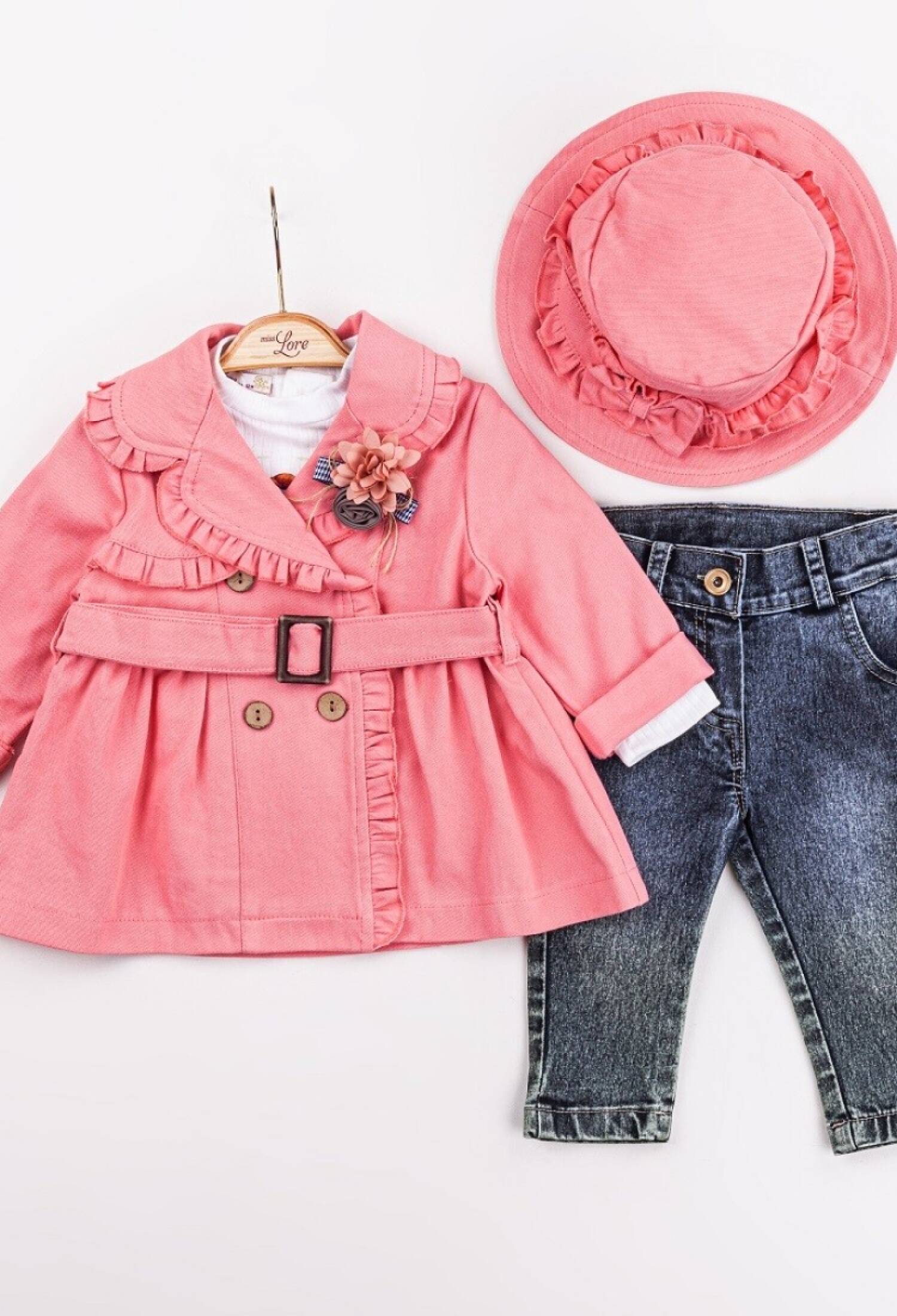 Toptan Kız Bebek 4'lü Ceket, Tişört, Şapka ve Pantolon Takım 9-24M 1055-5618 - 1055-5618 - Brand: Miss Lore - Kids & Bby Clothes From Peralane Kids Turkey