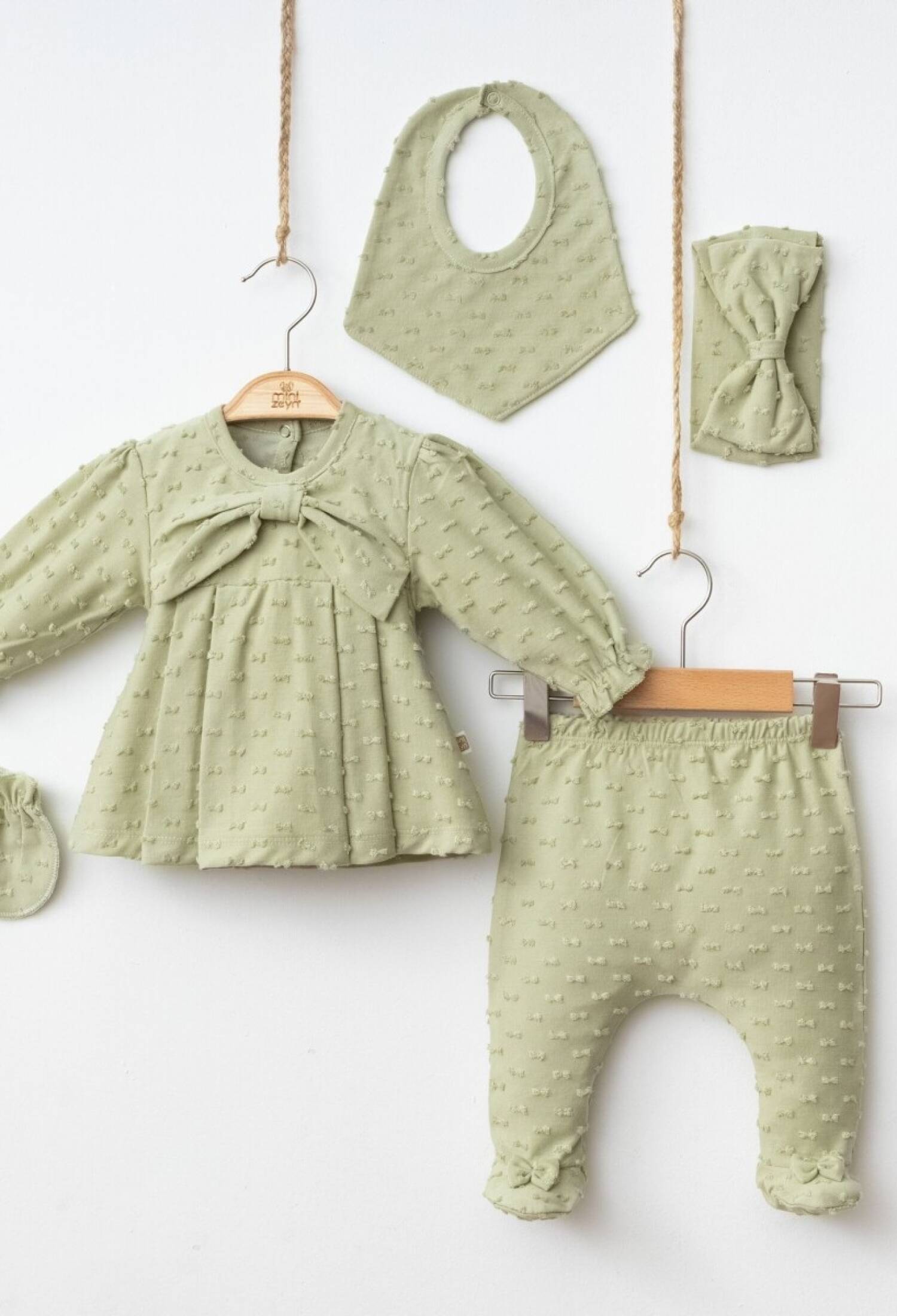 Toptan Kız Bebek 5'li Zıbın Seti 0-3M 2014-7065 - 2014-7065 - Brand: Minizeyn - Kids & Bby Clothes From Peralane Kids Turkey