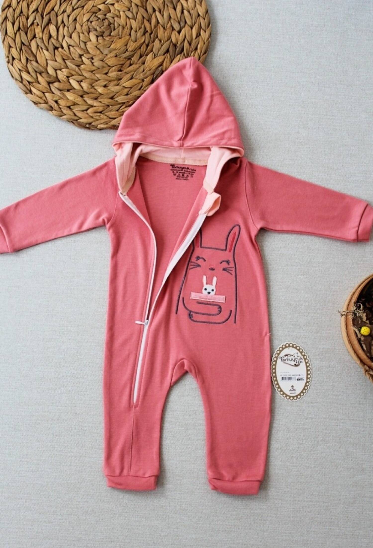 Toptan Kız Bebek Kapşonlu Tulum 0-9M 1074-25276 - 1074-25276 - Brand: Tomuycuk - Kids & Bby Clothes From Peralane Kids Turkey