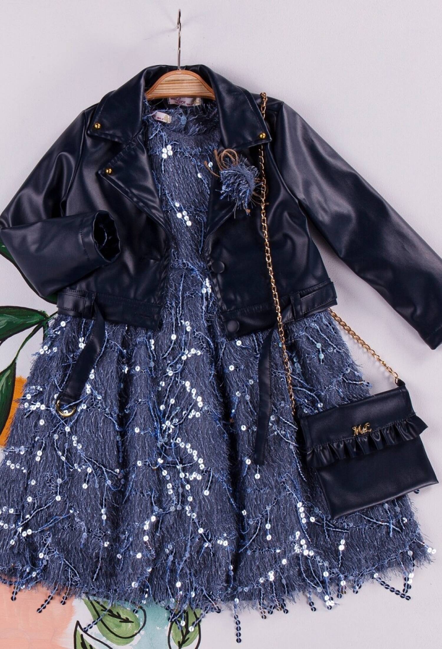 Toptan Kız Çocuk 2'li Çantalı Ceket ve Elbise Takım 2-6Y 1055-5221 - 1055-5221 - Brand: Miss Lore - Kids & Bby Clothes From Peralane Kids Turkey