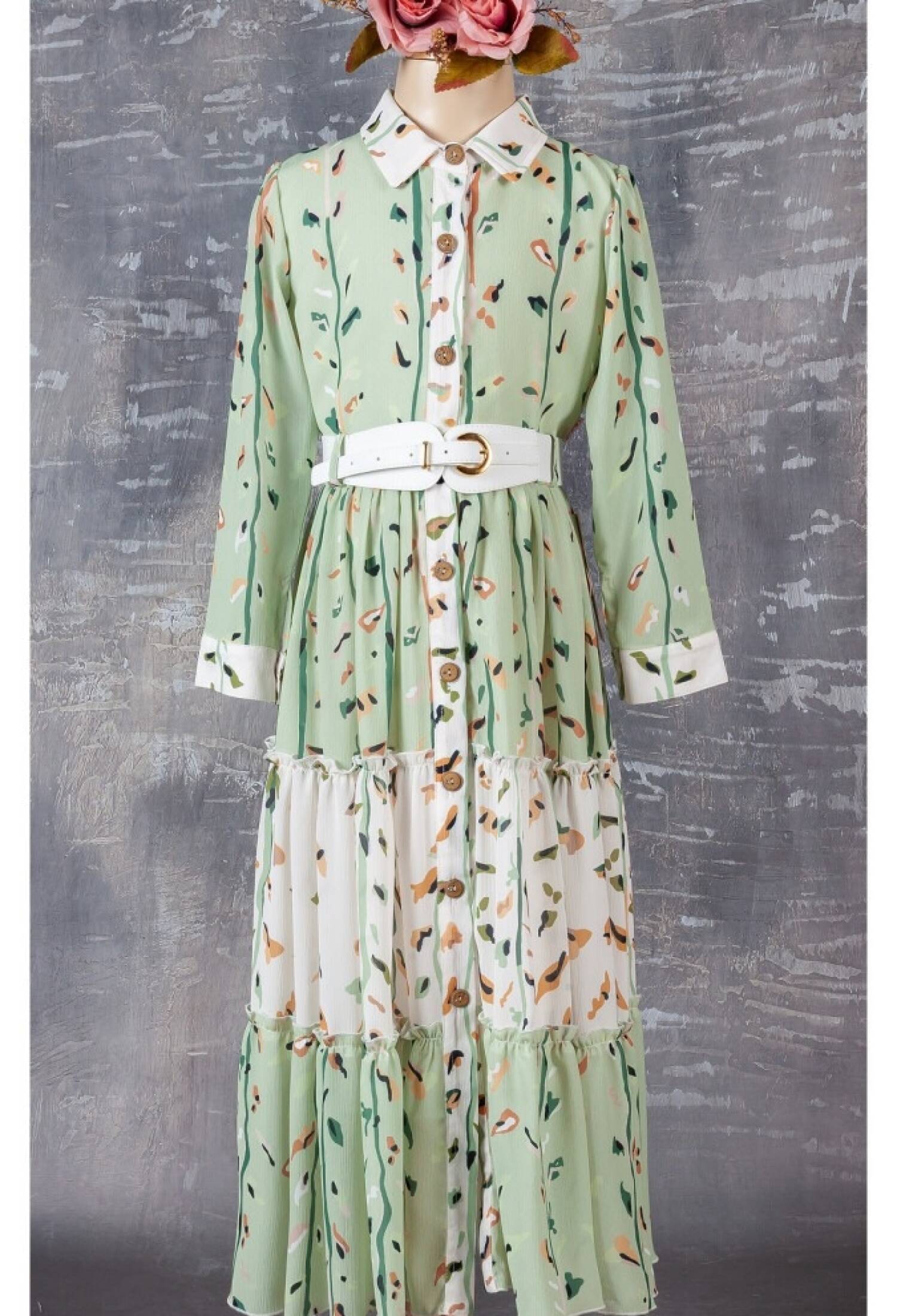 Toptan Kız Çocuk 2'li Elbise ve Kemer Takım 9-12Y 1042-2412 - 1042-2412 - Brand: Tivido - Kids & Bby Clothes From Peralane Kids Turkey