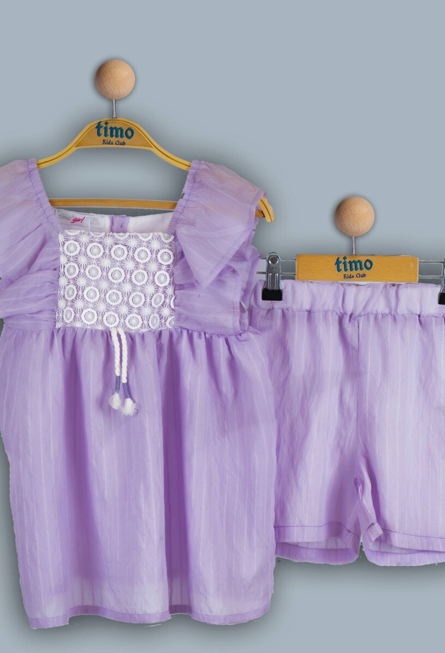 Toptan Kız Çocuk 2'li Elbise ve Şort Takımı 2-5Y 1018-TK4DT202242212 - 1018-TK4DT202242212 - Brand: Timo - Kids & Bby Clothes From Peralane Kids Turkey