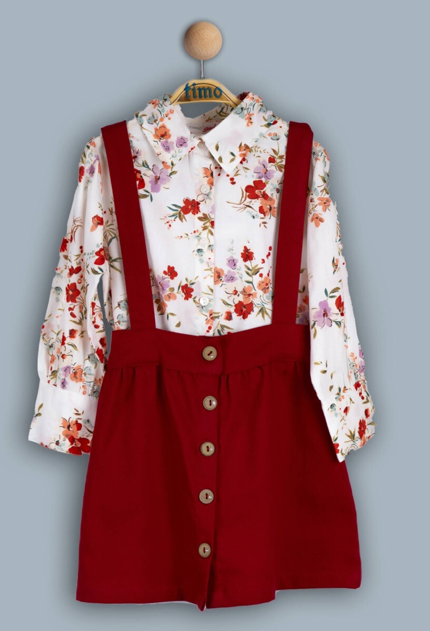 Toptan Kız Çocuk 2'li Gömlek ve Etek Takımı 2-5Y 1018-TK4DT202242062 - 1018-TK4DT202242062 - Brand: Timo - Kids & Bby Clothes From Peralane Kids Turkey