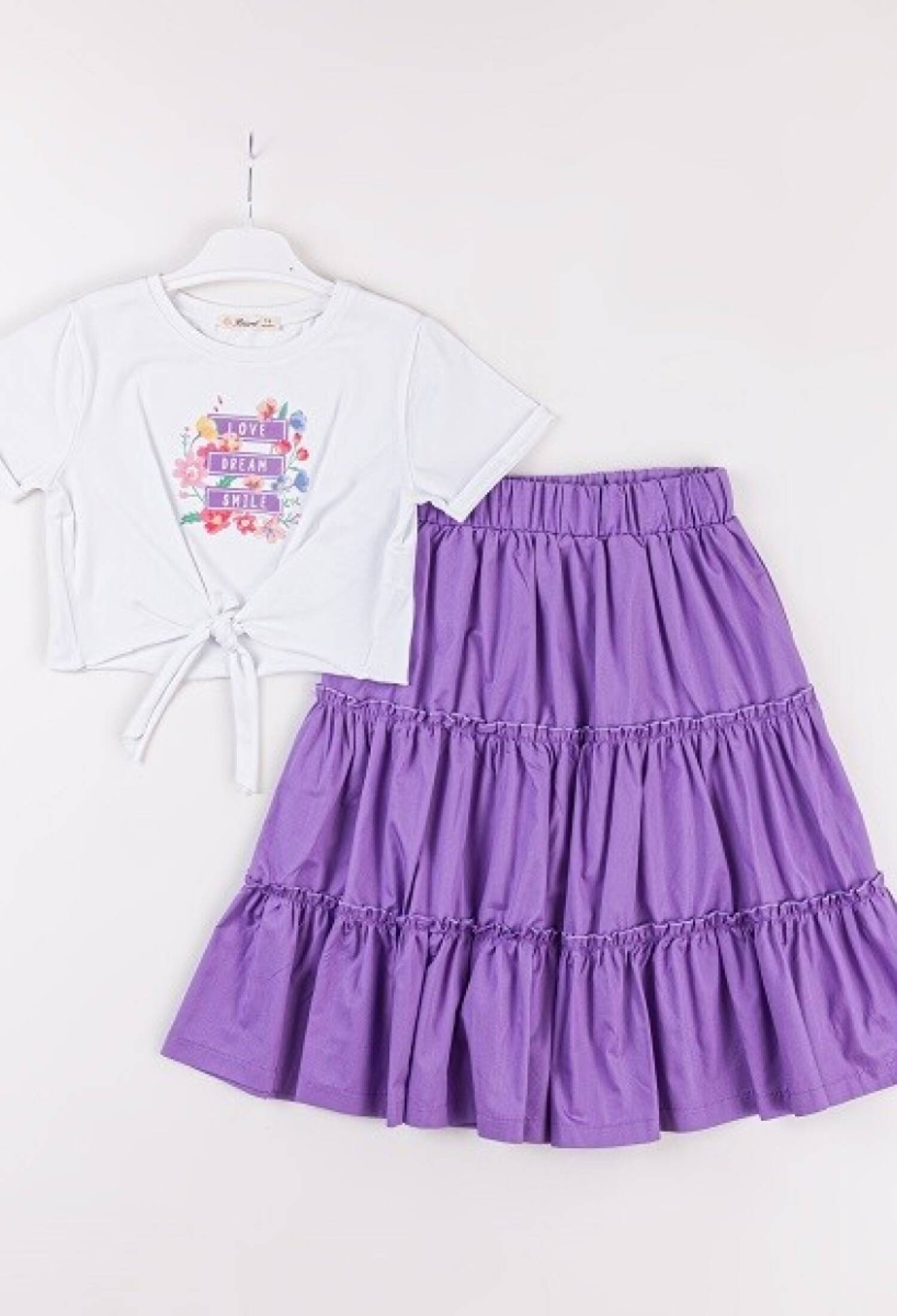 Toptan Kız Çocuk 2'li Tişört ve Etek Takımı 7-10Y 1016-24143 - 1016-24143 - Brand: Büşra Bebe - Kids & Bby Clothes From Peralane Kids Turkey