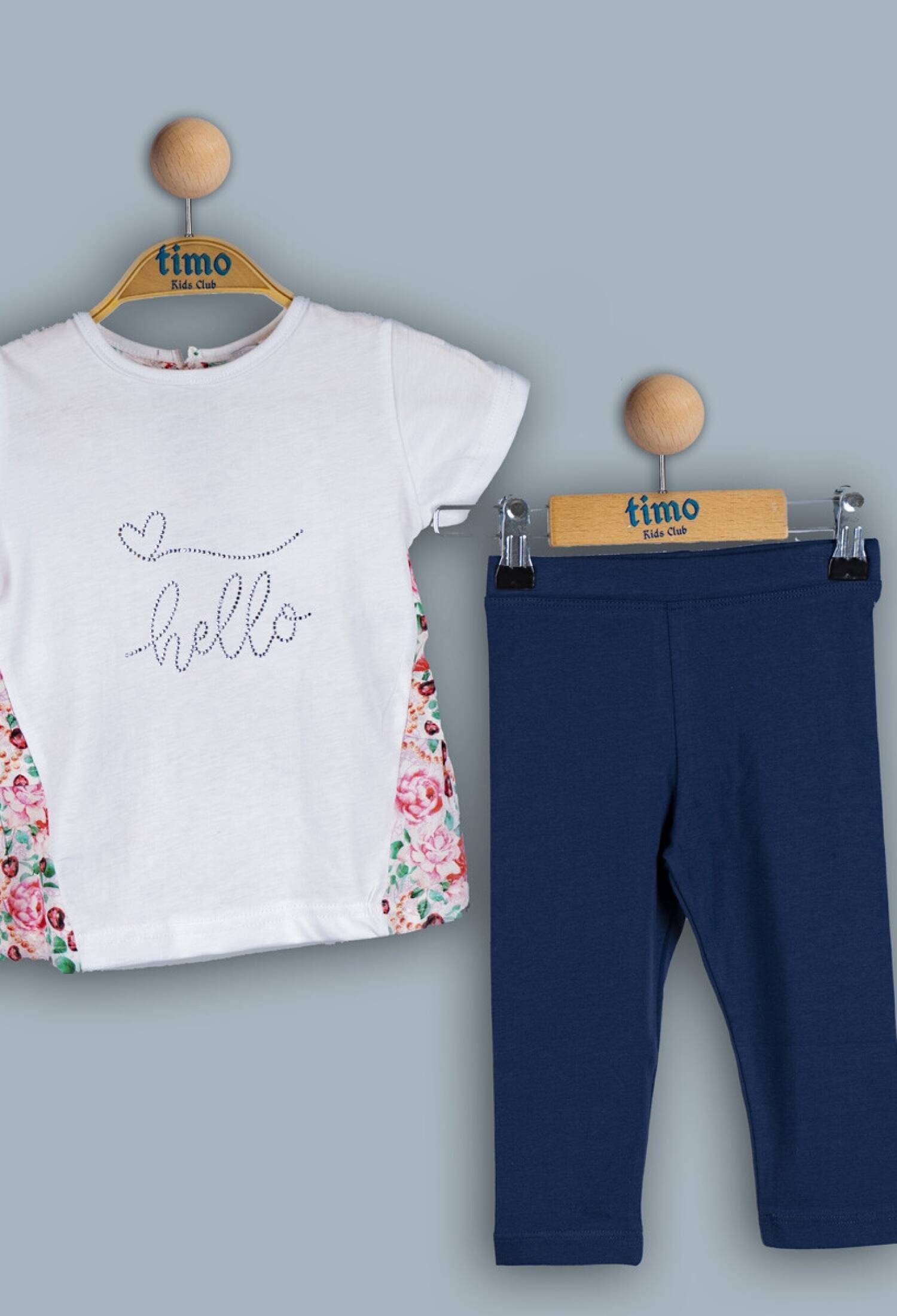 Toptan Kız Çocuk 2'li Tişört ve Tayt Takımı 2-5Y 1018-TK4DÜ012243702 - 1018-TK4DÜ012243702 - Brand: Timo - Kids & Bby Clothes From Peralane Kids Turkey