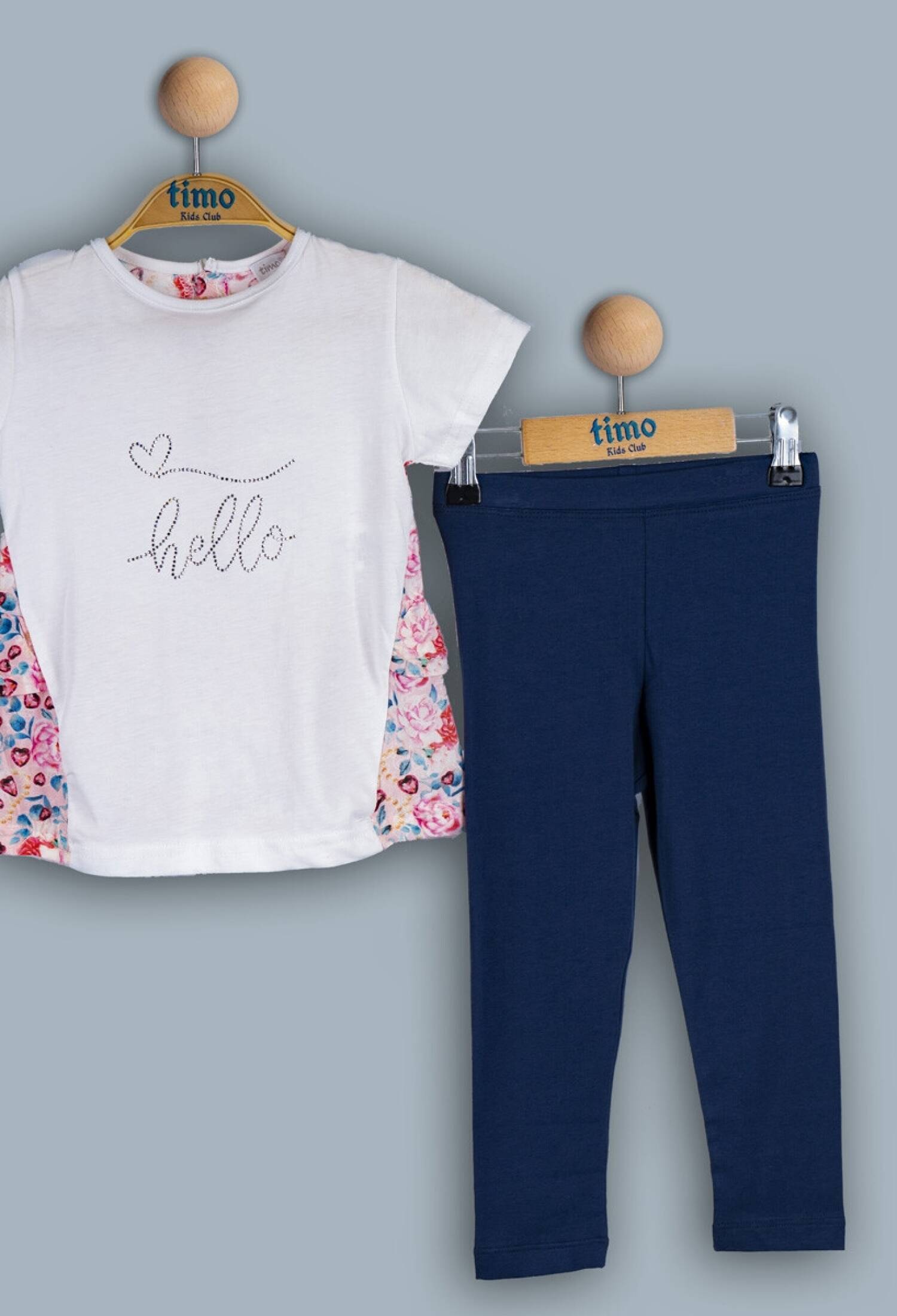 Toptan Kız Çocuk 2'li Tişört ve Tayt Takımı 2-5Y 1018-TK4DÜ012243702 - 1018-TK4DÜ012243702 - Brand: Timo - Kids & Bby Clothes From Peralane Kids Turkey