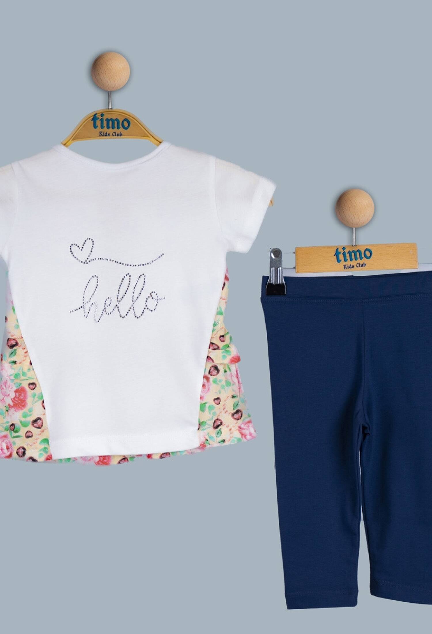 Toptan Kız Çocuk 2'li Tişört ve Tayt Takımı 2-5Y 1018-TK4DÜ012243702 - 1018-TK4DÜ012243702 - Brand: Timo - Kids & Bby Clothes From Peralane Kids Turkey