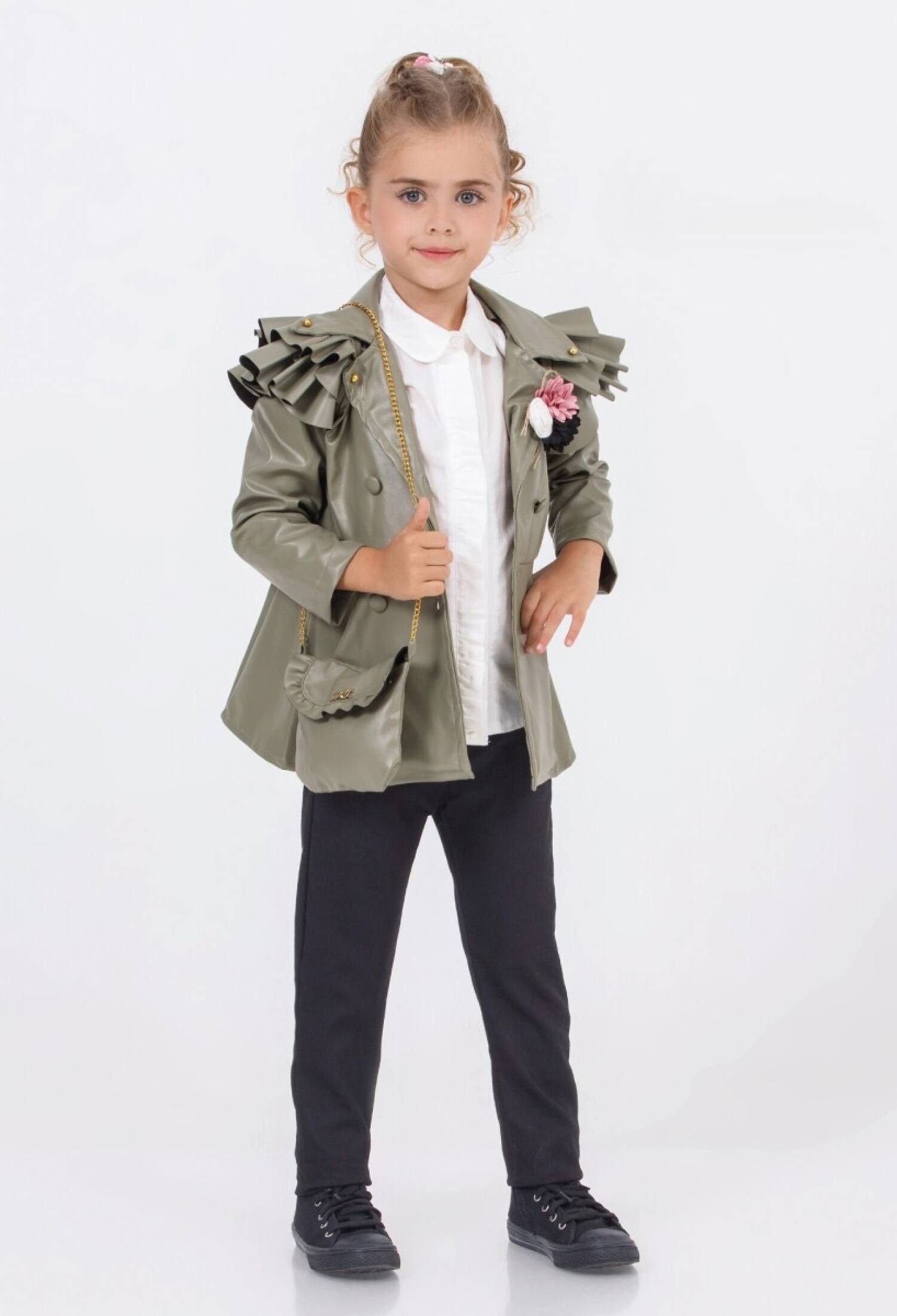 Toptan Kız Çocuk 3'lü Çantalı Ceket, Gömlek ve Pantolon Takım 2-6Y 1055-5200 - 1055-5200 - Brand: Miss Lore - Kids & Bby Clothes From Peralane Kids Turkey