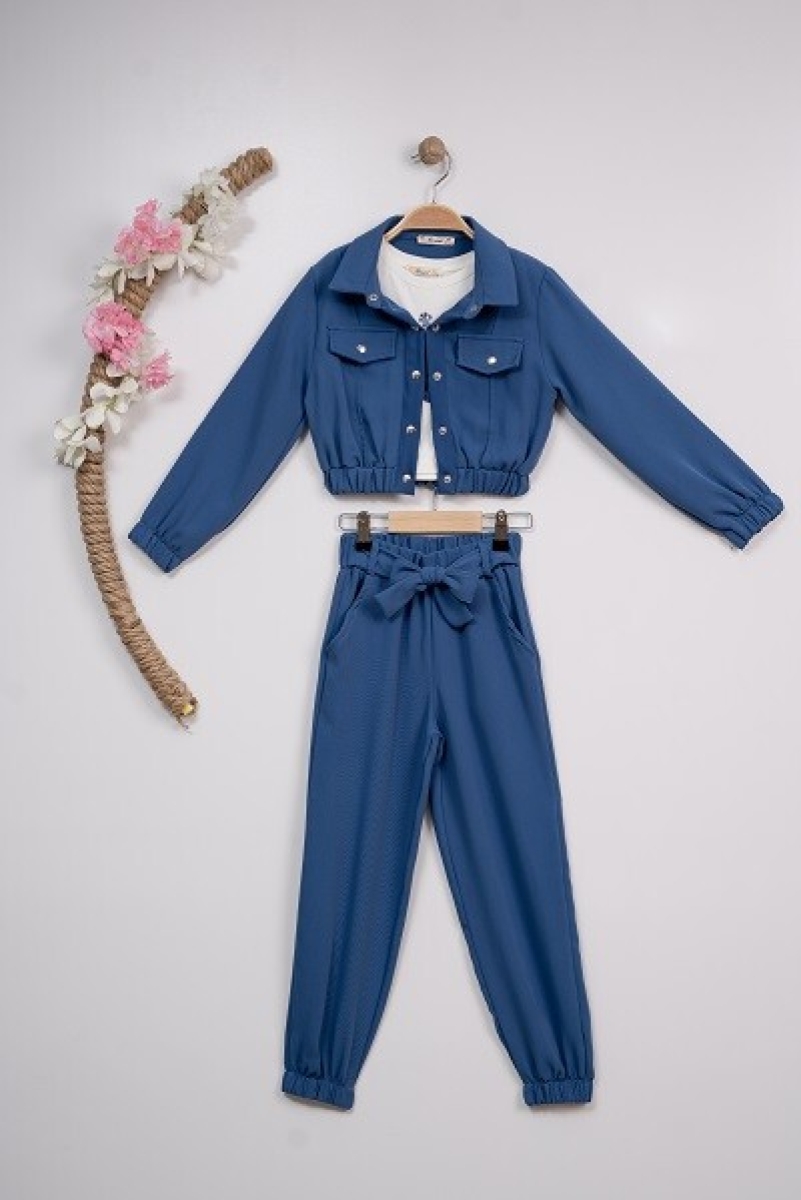 Toptan Kız Çocuk 3’lü Ceket Tişört ve Pantolon Takım 7-10Y 1016-23111 – 1016-23111 – Brand: Büşra Bebe – Kids & Bby Clothes From Peralane Kids Turkey