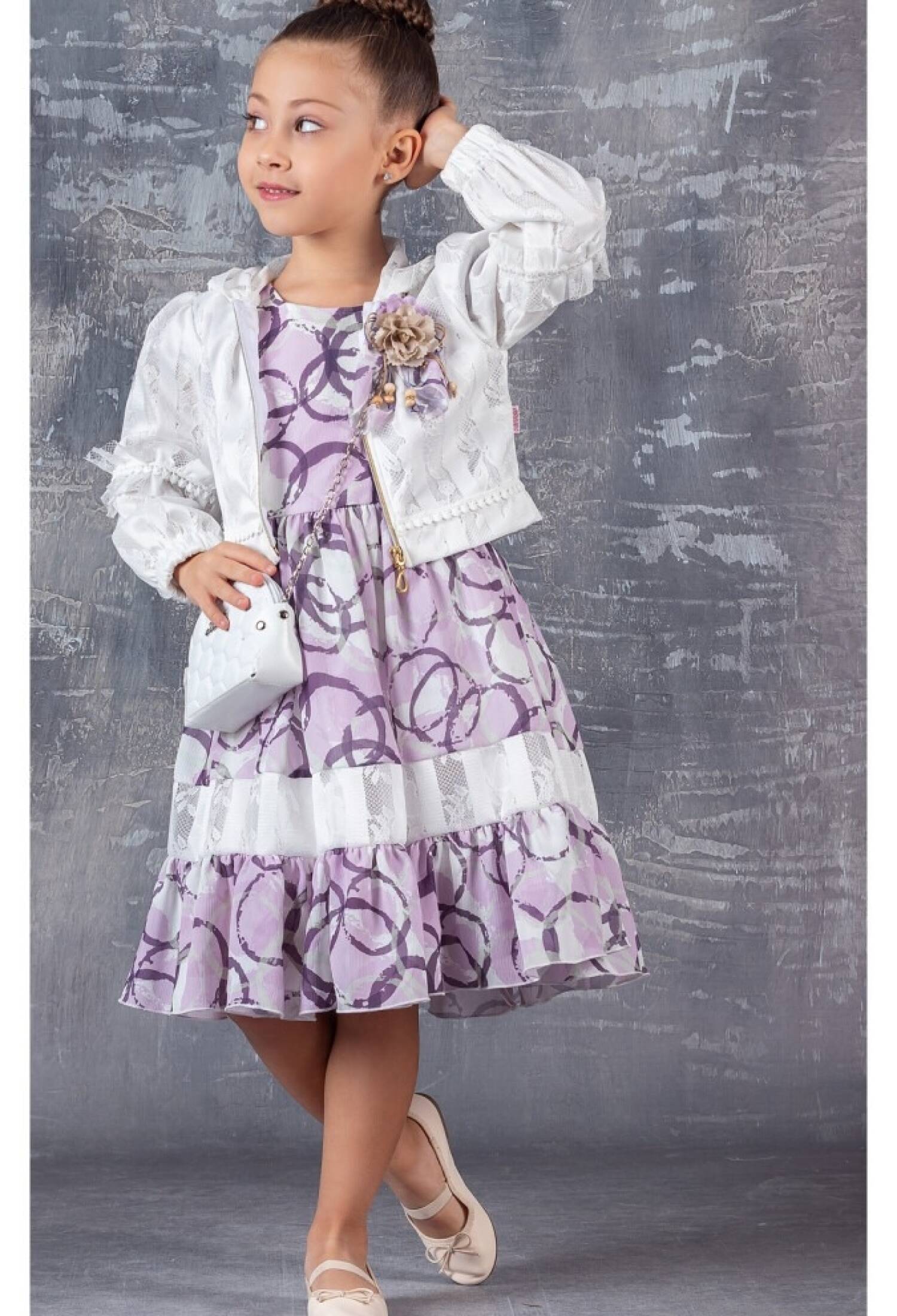 Toptan Kız Çocuk 3'lü Elbise Bolero ve Çanta Takım 6-12Y 1042-2358 - 1042-2358 - Brand: Tivido - Kids & Bby Clothes From Peralane Kids Turkey