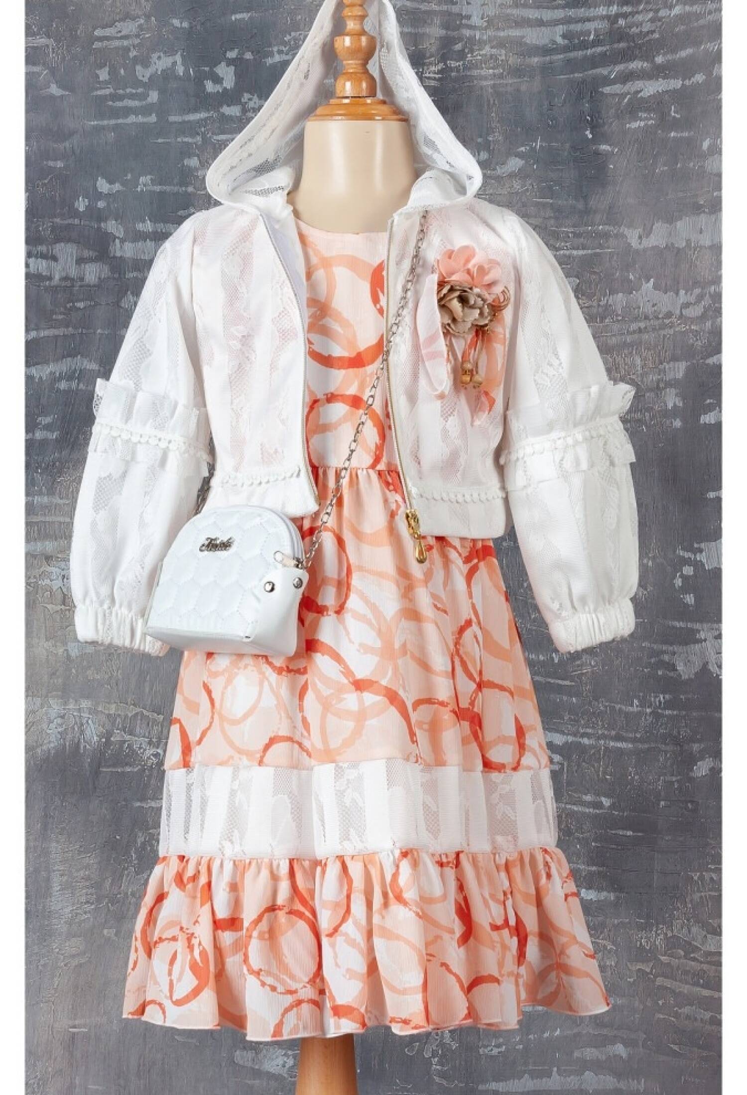 Toptan Kız Çocuk 3'lü Elbise Bolero ve Çanta Takım 6-12Y 1042-2358 - 1042-2358 - Brand: Tivido - Kids & Bby Clothes From Peralane Kids Turkey