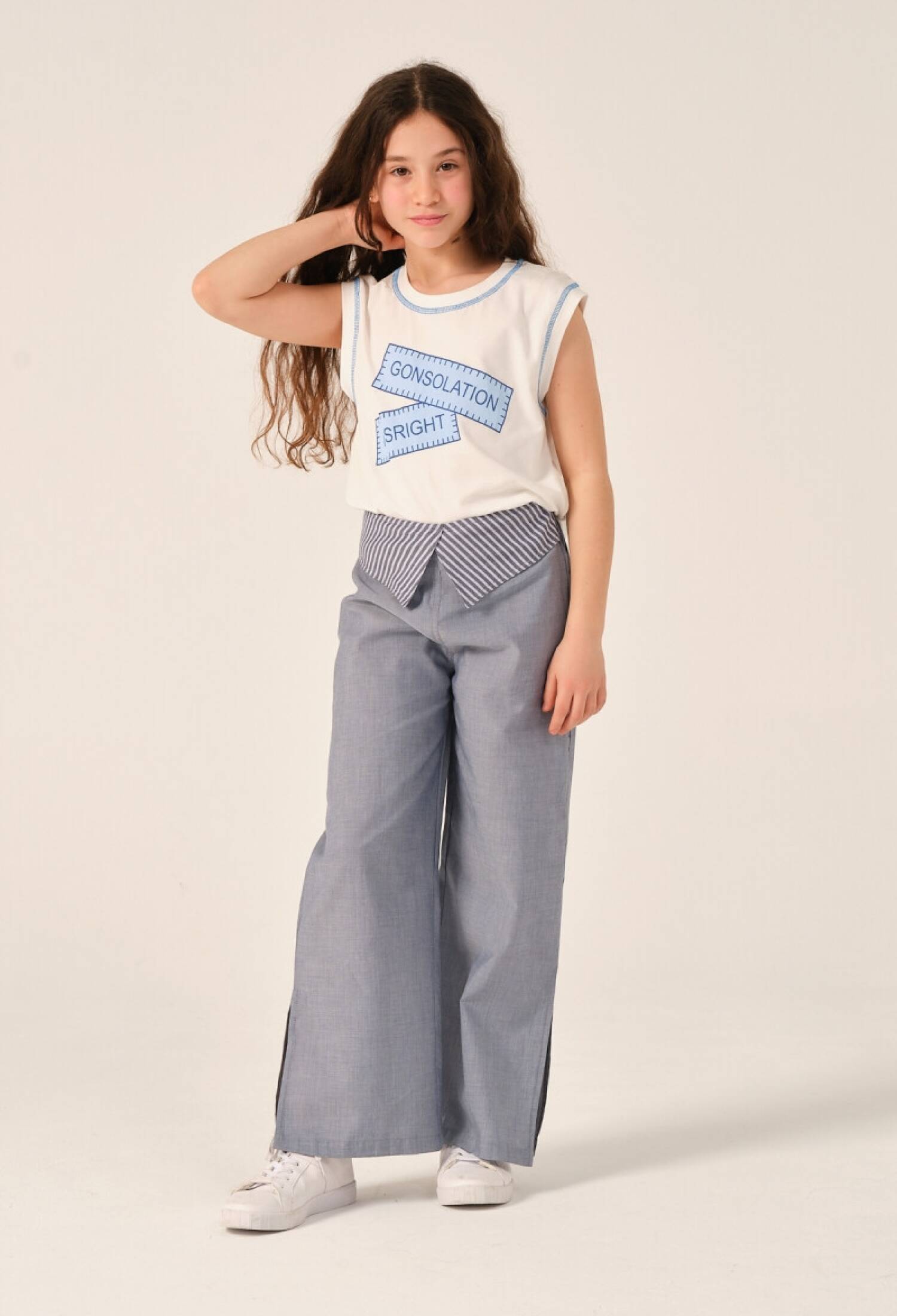 Toptan Kız Çocuk Baskılı Kolsuz T-shirt 8-15Y 2051-241Z4ALC51 - 2051-241Z4ALC51 - Brand: Jazziee - Kids & Bby Clothes From Peralane Kids Turkey