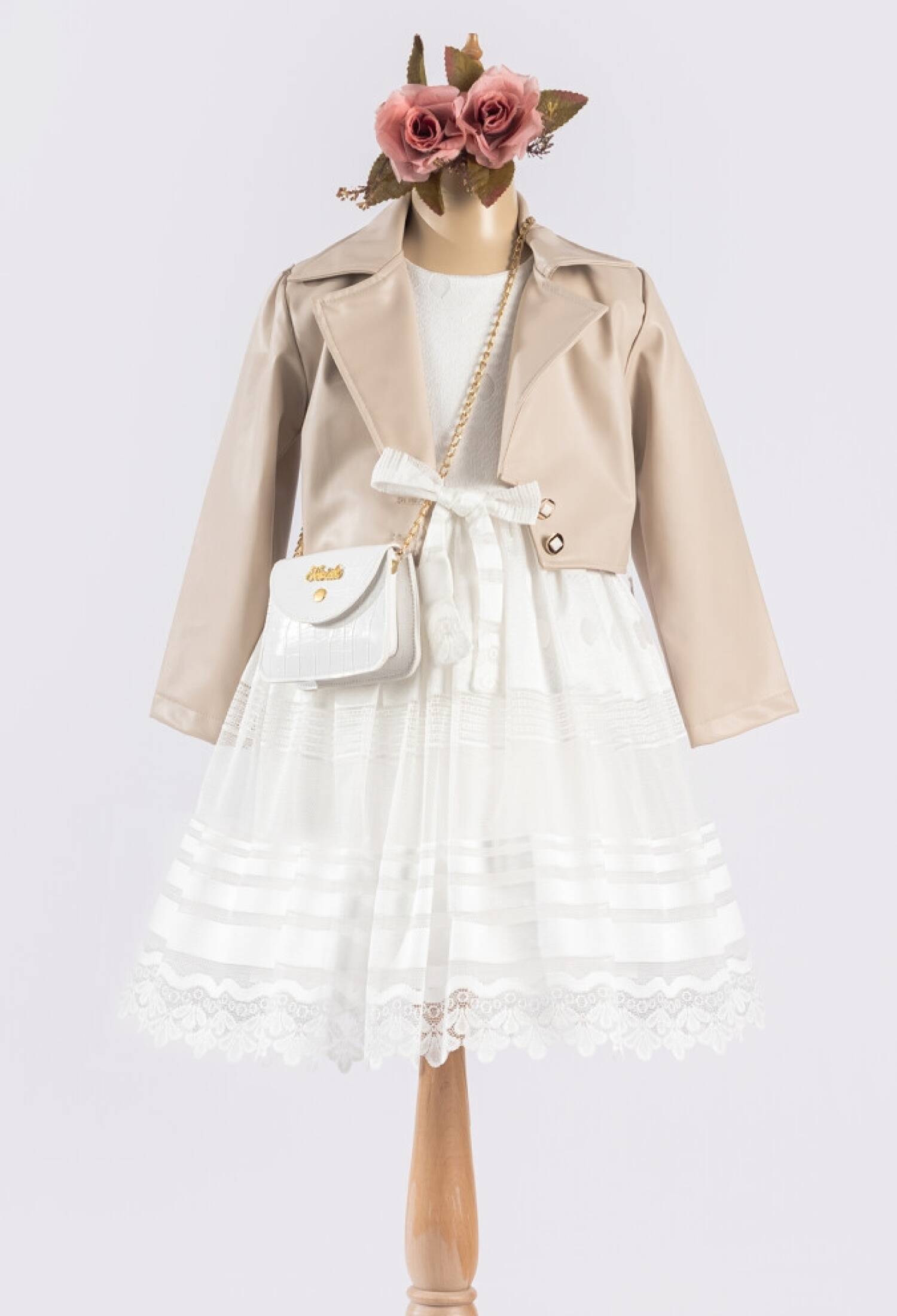 Toptan Kız Çocuk Ceketli Çantalı Elbise 6-12Y 1042-2558 - 1042-2558 - Brand: Tivido - Kids & Bby Clothes From Peralane Kids Turkey