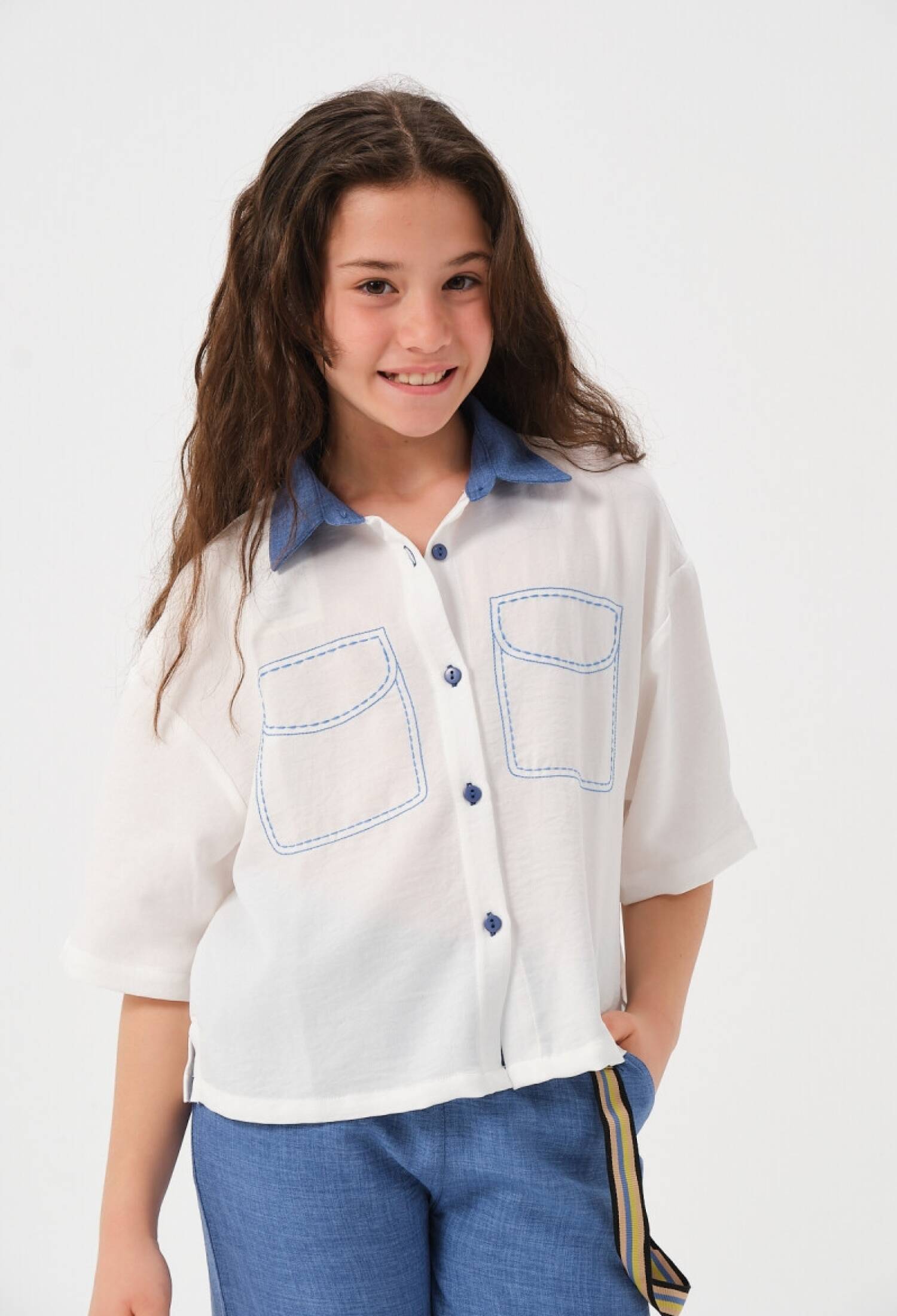 Toptan Kız Çocuk Cep Desen Detaylı Kısa Kollu Gömlek 8-15Y 2051-241Z4ALN81 - 2051-241Z4ALN81 - Brand: Jazziee - Kids & Bby Clothes From Peralane Kids Turkey