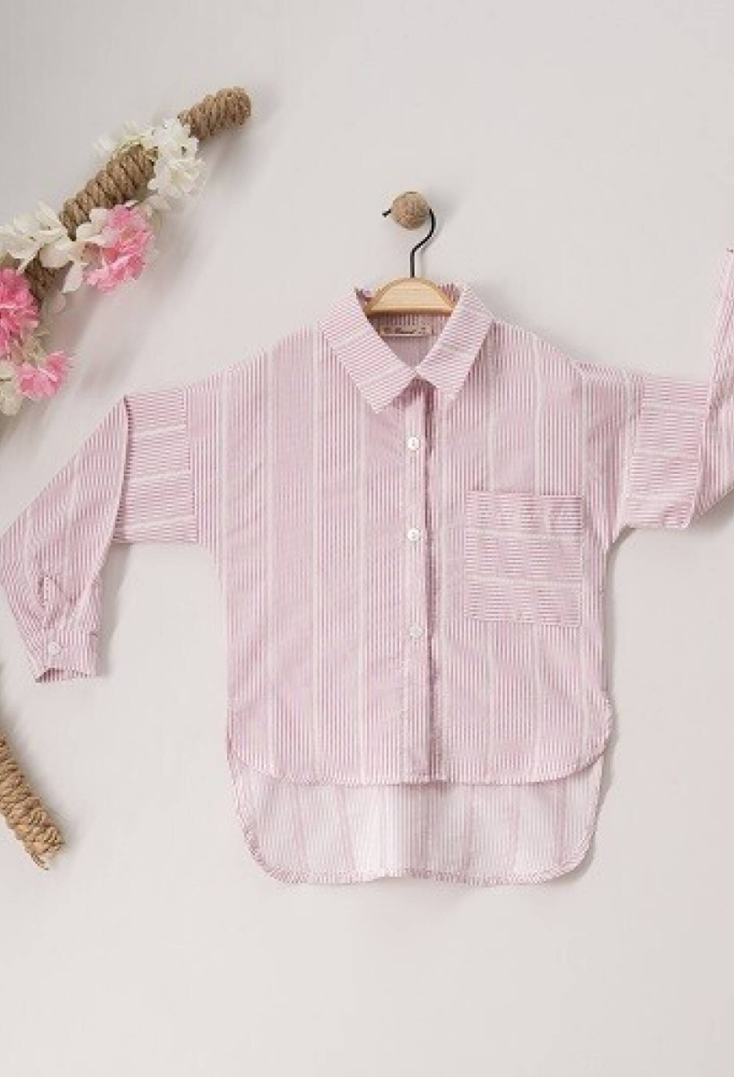 Toptan Kız Çocuk Çizgili Gömlek 7-10Y 1016-23158 - 1016-23158 - Brand: Büşra Bebe - Kids & Bby Clothes From Peralane Kids Turkey