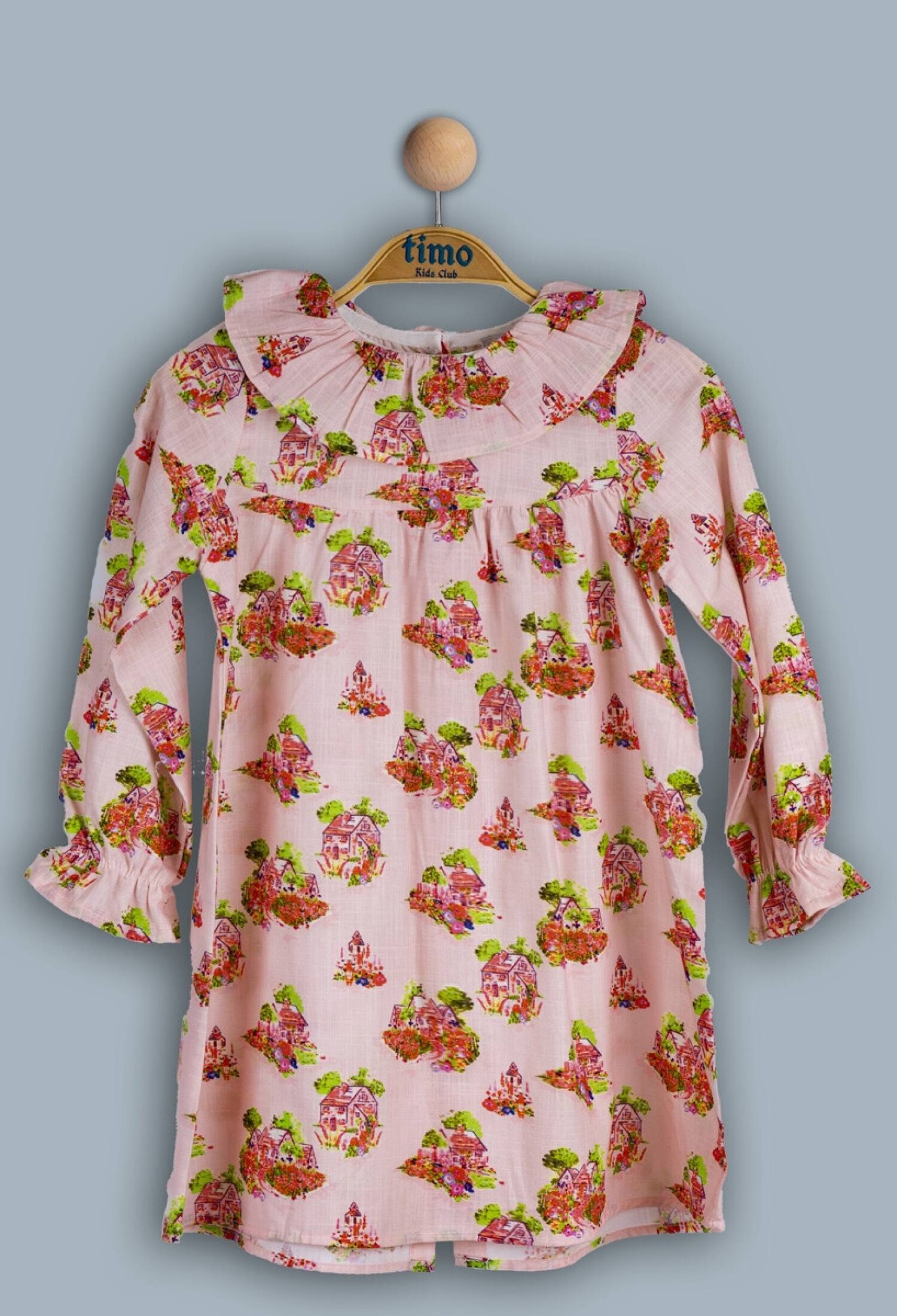 Toptan Kiz Çocuk Desenli Elbise 2-5Y 1018-TK4DÜ202242012 - 1018-TK4DÜ202242012 - Brand: Timo - Kids & Bby Clothes From Peralane Kids Turkey