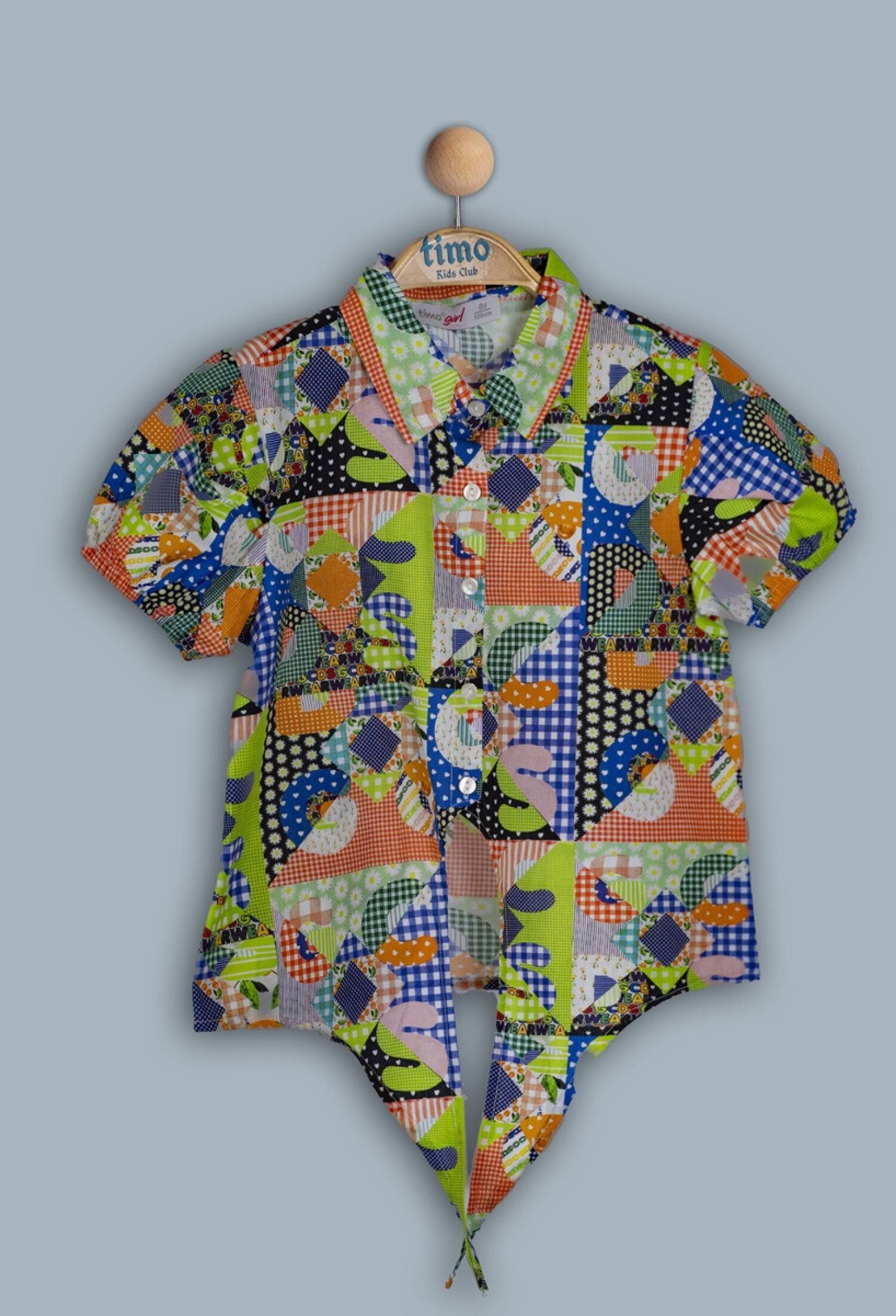 Toptan Kız Çocuk Desenli Gömlek 6-9Y 1018-TK4DÜ042243333 - 1018-TK4DÜ042243333 - Brand: Timo - Kids & Bby Clothes From Peralane Kids Turkey