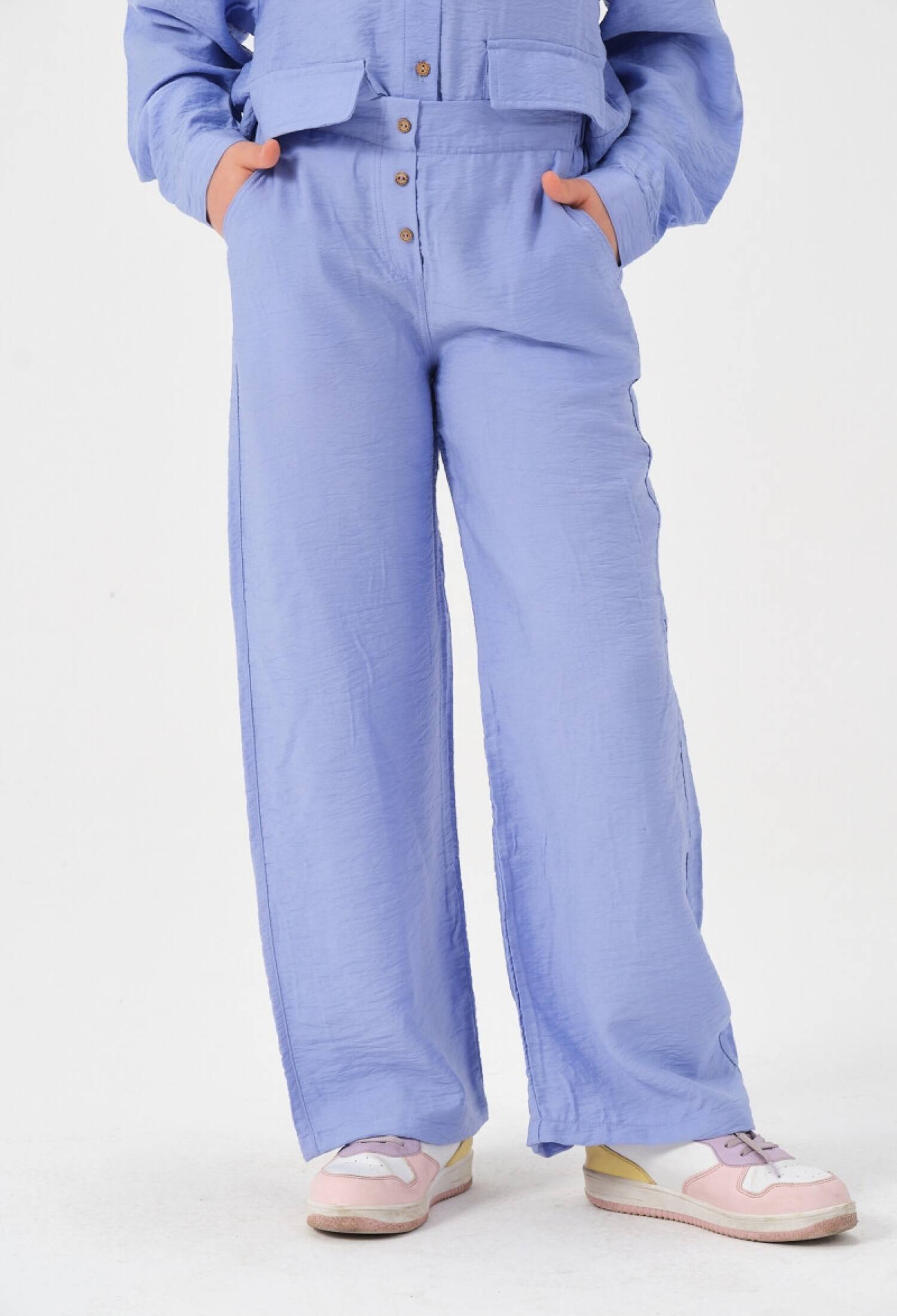 Toptan Kız Çocuk Düğme Detaylı Bol Paça Pantolon 8-15Y 2051-241Z4ALE01 - 2051-241Z4ALE01 - Brand: Jazziee - Kids & Bby Clothes From Peralane Kids Turkey