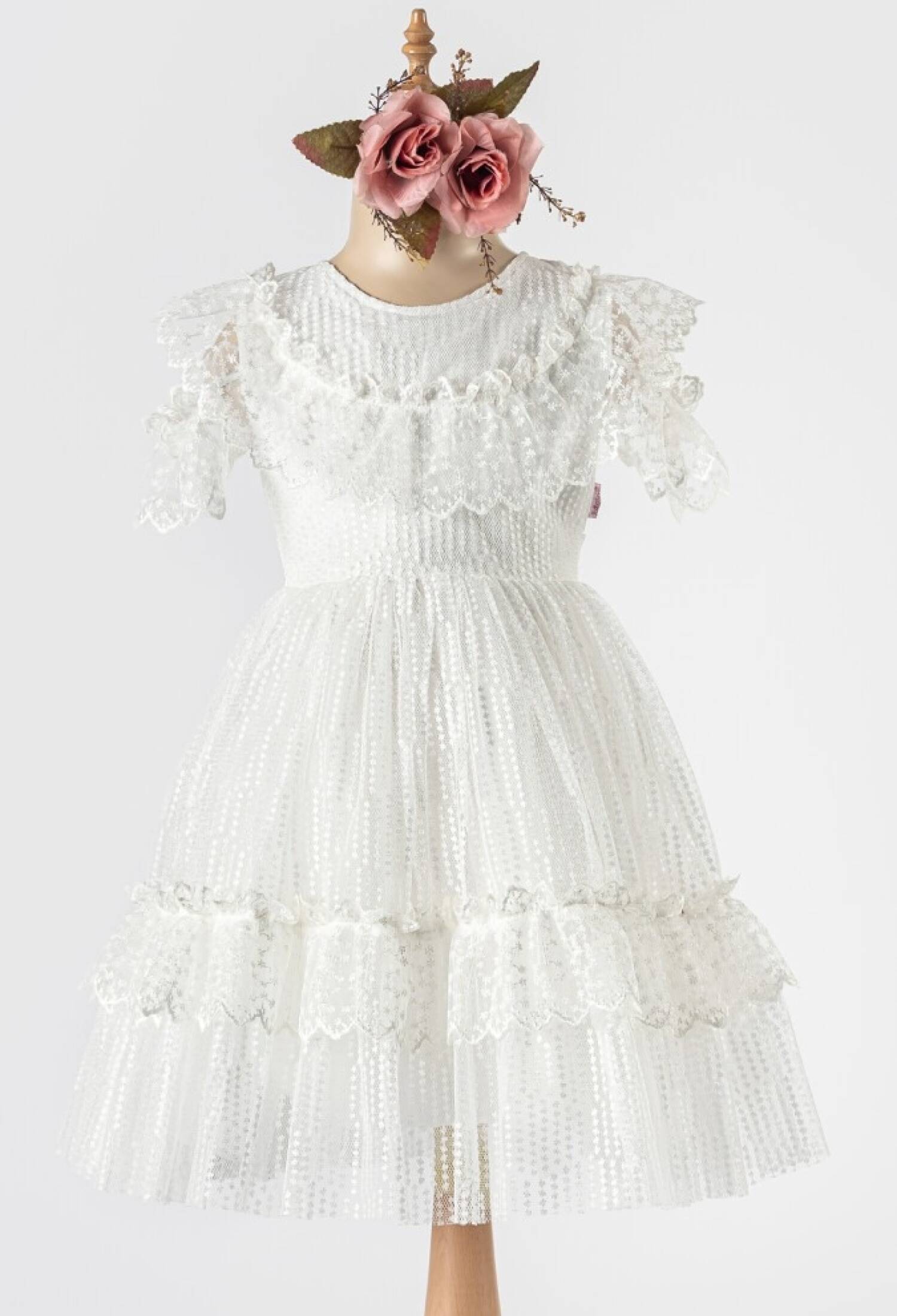 Toptan Kız Çocuk Fırfırlı Elbise 6-12Y 1042-2491 - 1042-2491 - Brand: Tivido - Kids & Bby Clothes From Peralane Kids Turkey