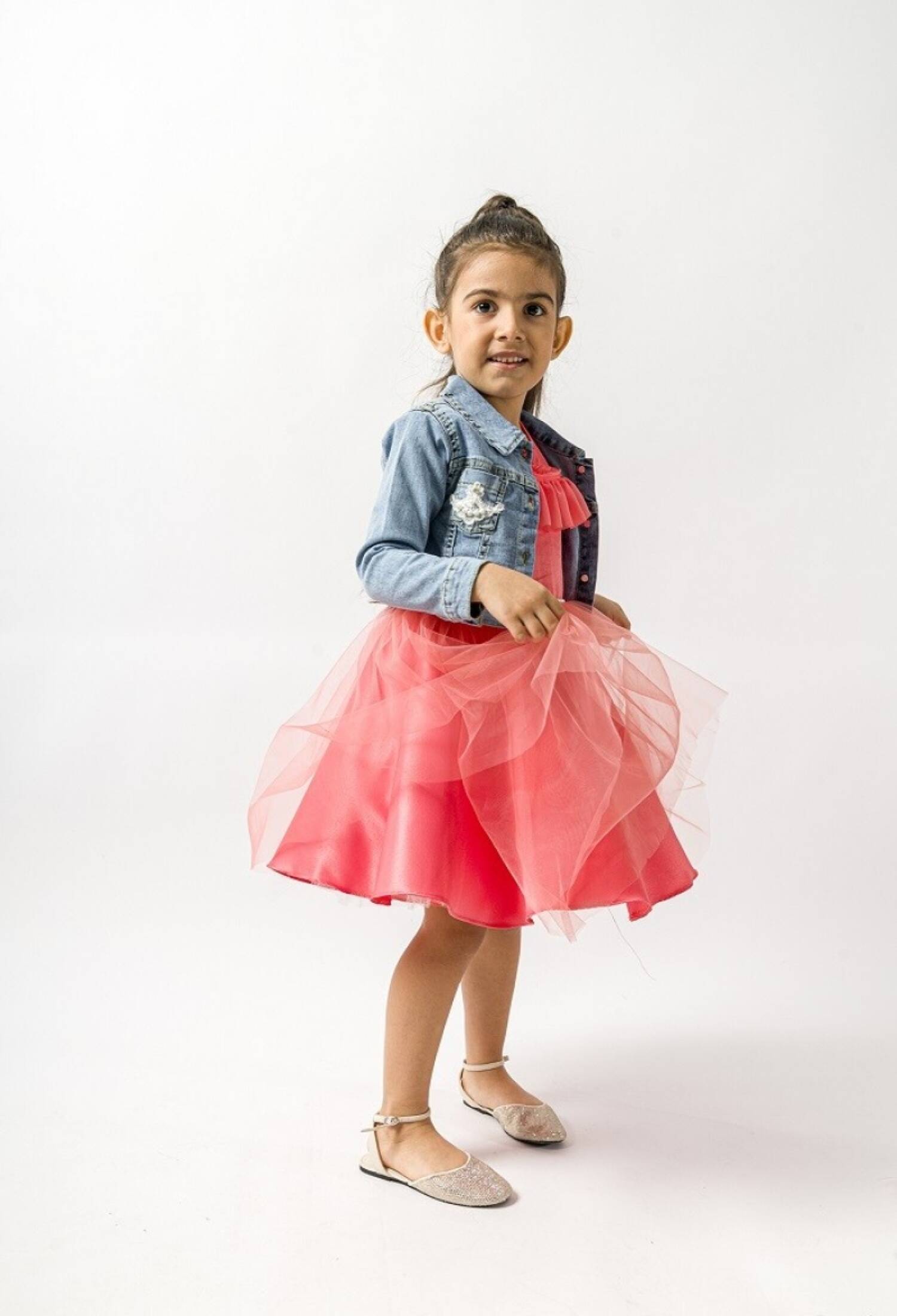 Toptan Kız Çocuk Gömlek Yaka Kot Ceket ve Elbise 2-5Y 1022-23404 - 1022-23404 - Brand: Wecan - Kids & Bby Clothes From Peralane Kids Turkey