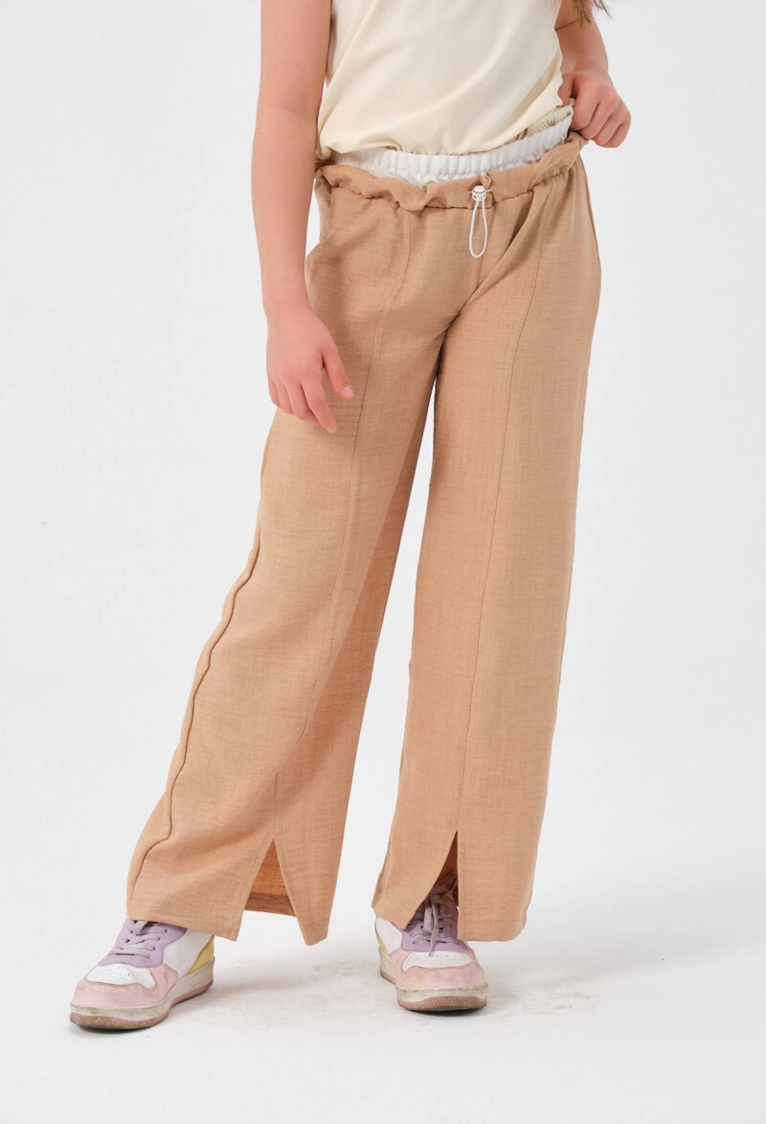 Toptan Kız Çocuk Kemer Garnili Bol Paça Pantolon 8-15Y 2051-241Z4ALR01 - 2051-241Z4ALR01 - Brand: Jazziee - Kids & Bby Clothes From Peralane Kids Turkey