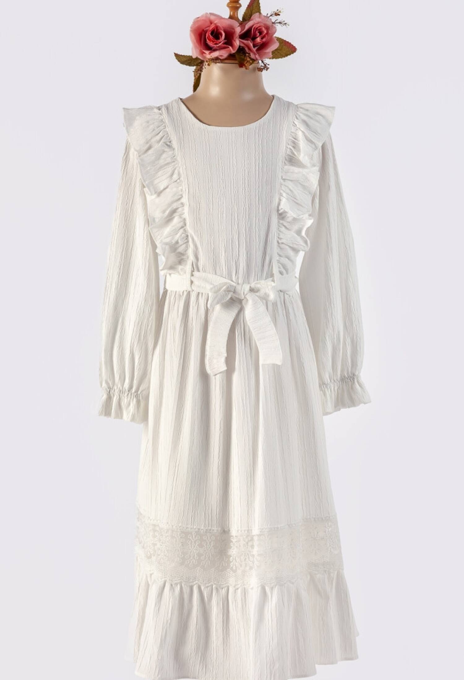 Toptan Kız Çocuk Kemerli Elbise 6-12Y 1042-2525 - 1042-2525 - Brand: Tivido - Kids & Bby Clothes From Peralane Kids Turkey