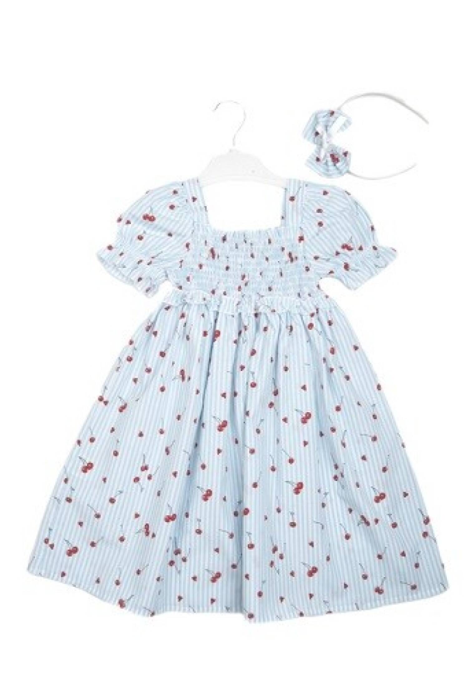 Toptan Kız Çocuk Kiraz Desenli Elbise 3-6Y 1016-23117 - 1016-23117 - Brand: Büşra Bebe - Kids & Bby Clothes From Peralane Kids Turkey