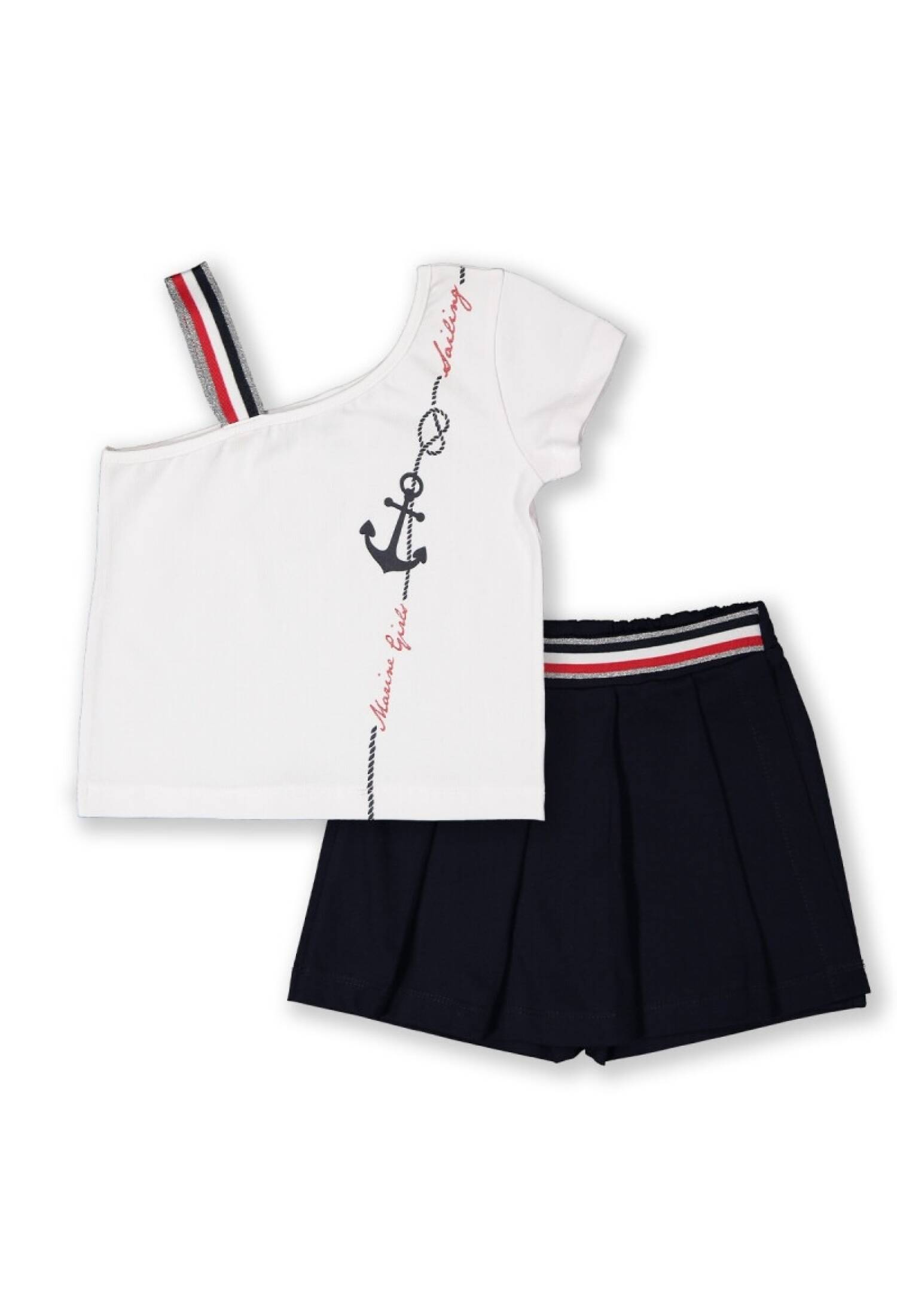 Toptan Kız Çocuk Şort Etekl ve Tişört Takım 3-6Y 1025-22201 - 1025-22201 - Brand: Elnino - Kids & Bby Clothes From Peralane Kids Turkey