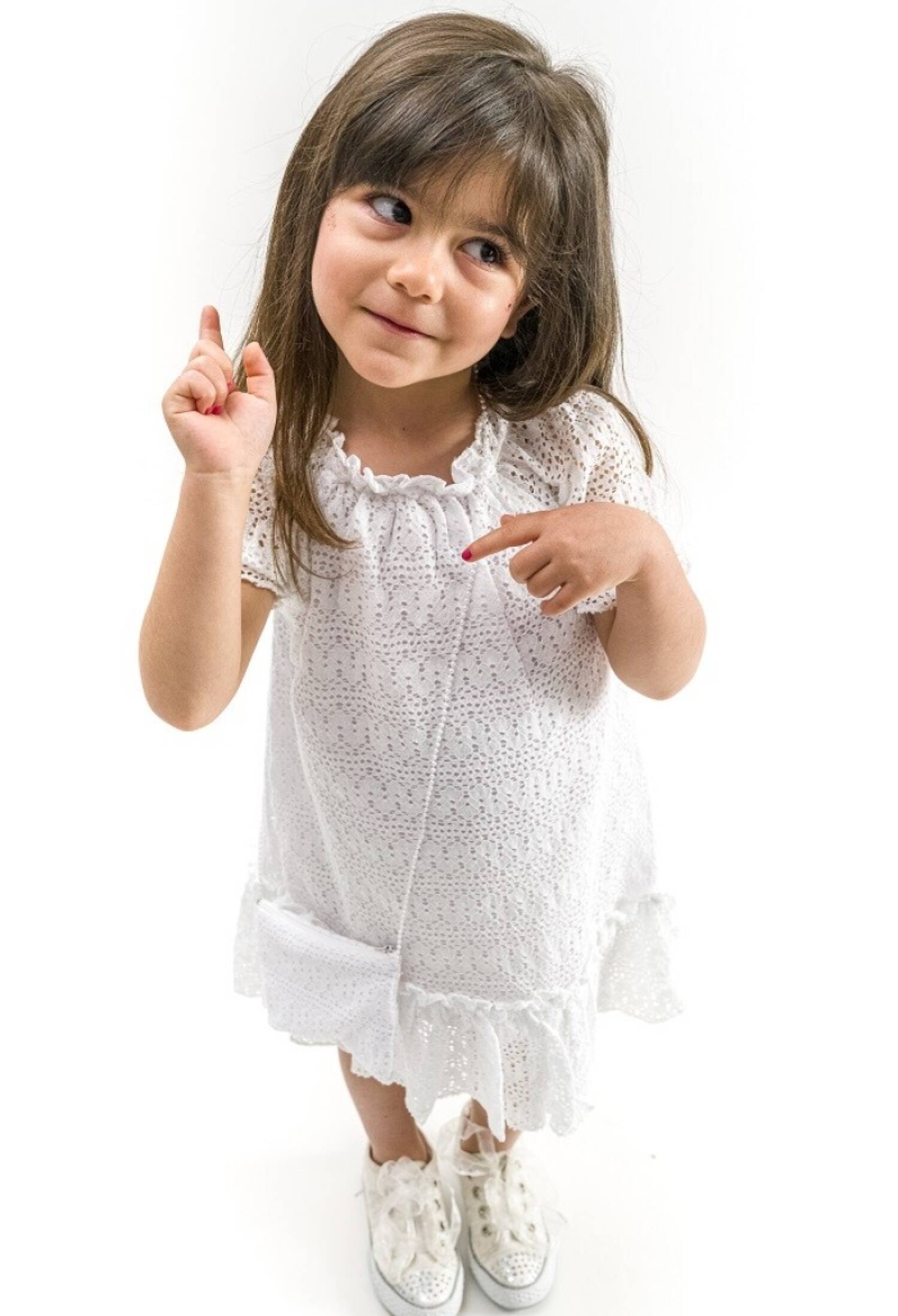 Toptan Kız Çocuk Yakası Lastikli Kollu Elbise 2-5Y 1022-23329 - 1022-23329 - Brand: Wecan - Kids & Bby Clothes From Peralane Kids Turkey