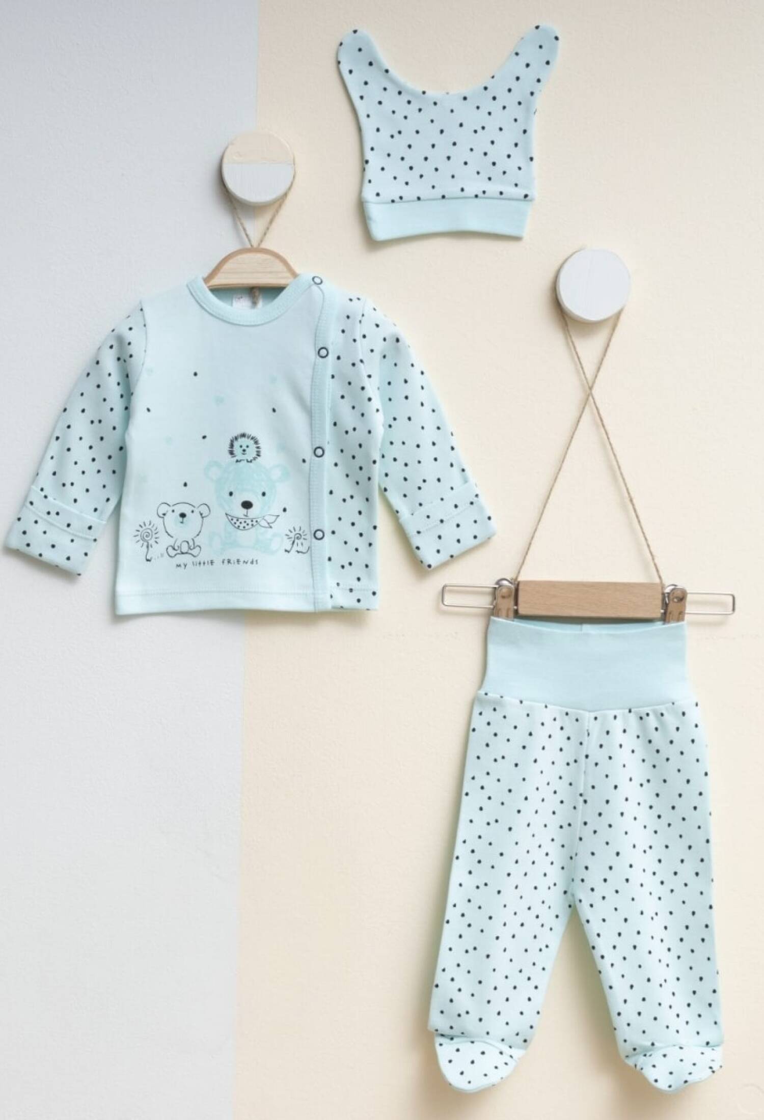 Toptan Unisex Bebek 3'lü Yenidoğan Takımı 0-3M 2043-0015 - 2043-0015 - Brand: Gümüş Baby - Kids & Bby Clothes From Peralane Kids Turkey