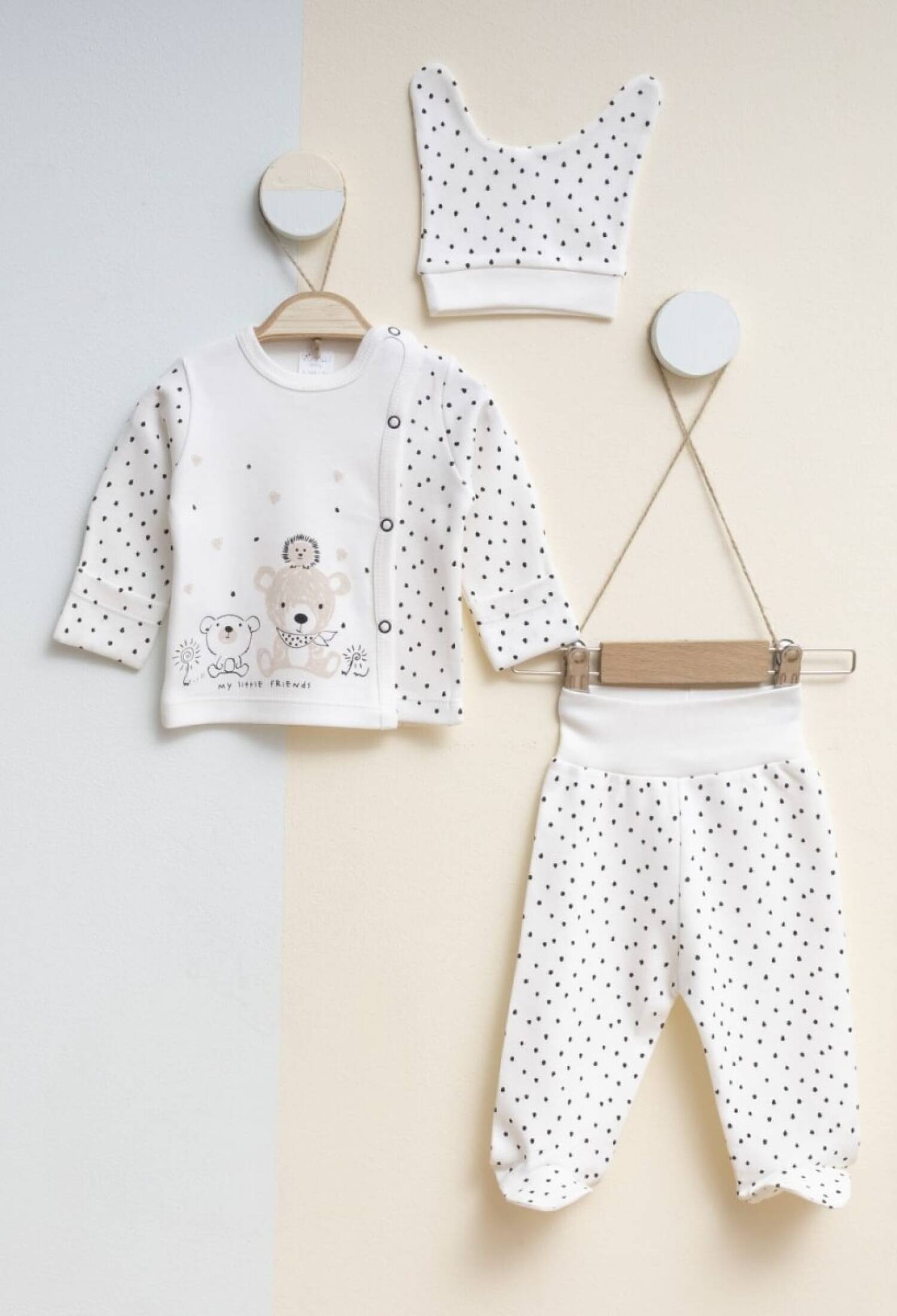 Toptan Unisex Bebek 3'lü Yenidoğan Takımı 0-3M 2043-0015 - 2043-0015 - Brand: Gümüş Baby - Kids & Bby Clothes From Peralane Kids Turkey