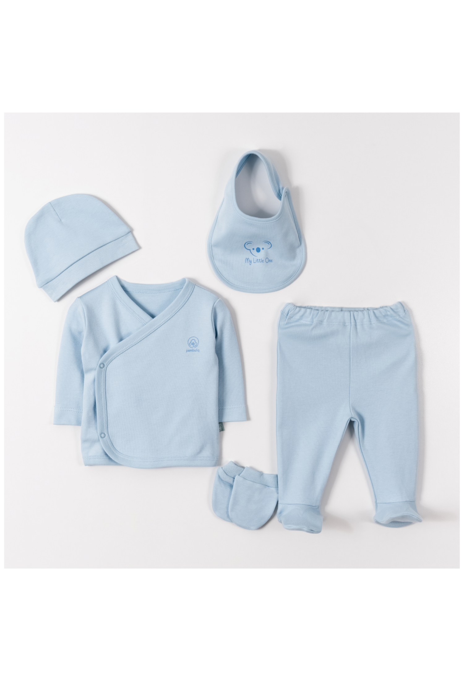 Toptan Unisex Bebek 5'li Yenidoğan Takım 0-1M 2030-6185 - 2030-6185 - Brand: Pambuliq - Kids & Bby Clothes From Peralane Kids Turkey