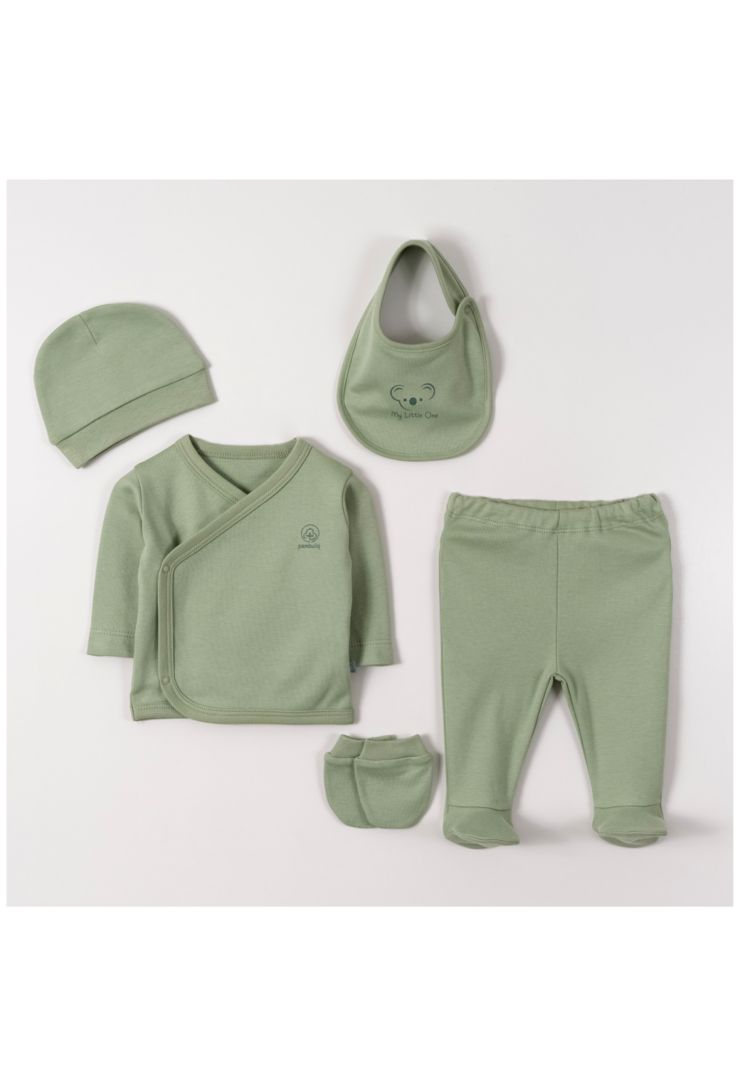 Toptan Unisex Bebek 5'li Yenidoğan Takım 0-1M 2030-6185 - 2030-6185 - Brand: Pambuliq - Kids & Bby Clothes From Peralane Kids Turkey