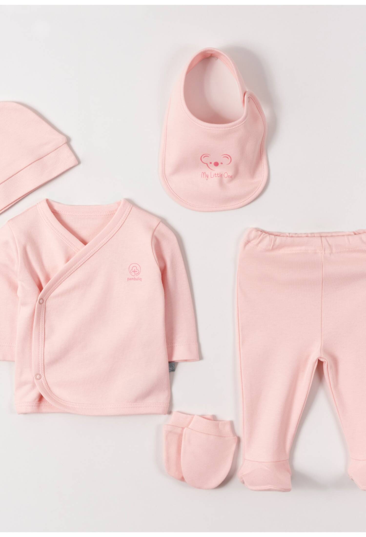 Toptan Unisex Bebek 5'li Yenidoğan Takım 0-1M 2030-6185 - 2030-6185 - Brand: Pambuliq - Kids & Bby Clothes From Peralane Kids Turkey