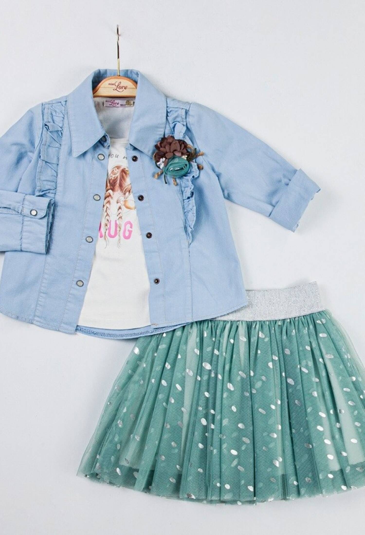 Toptana Kız Çocuk 3'lü Ceket Tişört ve Etek Takım 2-6Y 1055-5311 - 1055-5311 - Brand: Miss Lore - Kids & Bby Clothes From Peralane Kids Turkey