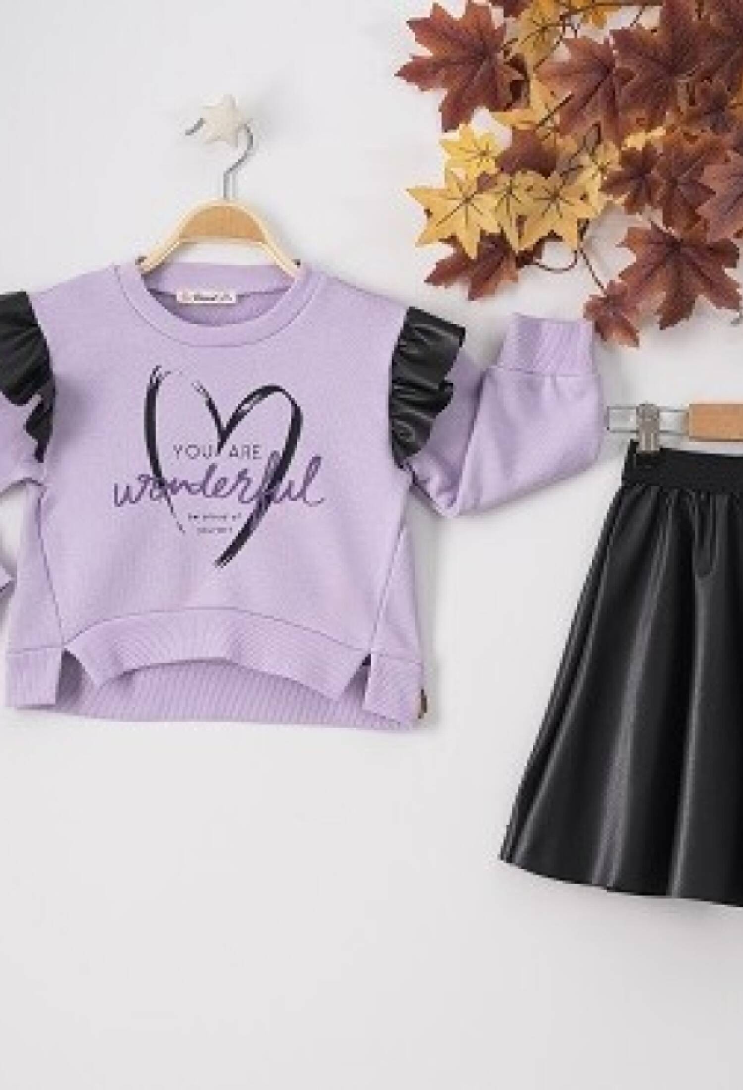 WANDERFUL DERİ ETEKLİ TK 1016-22227 - 1016-22227 - Brand: Büşra Bebe - Kids & Bby Clothes From Peralane Kids Turkey